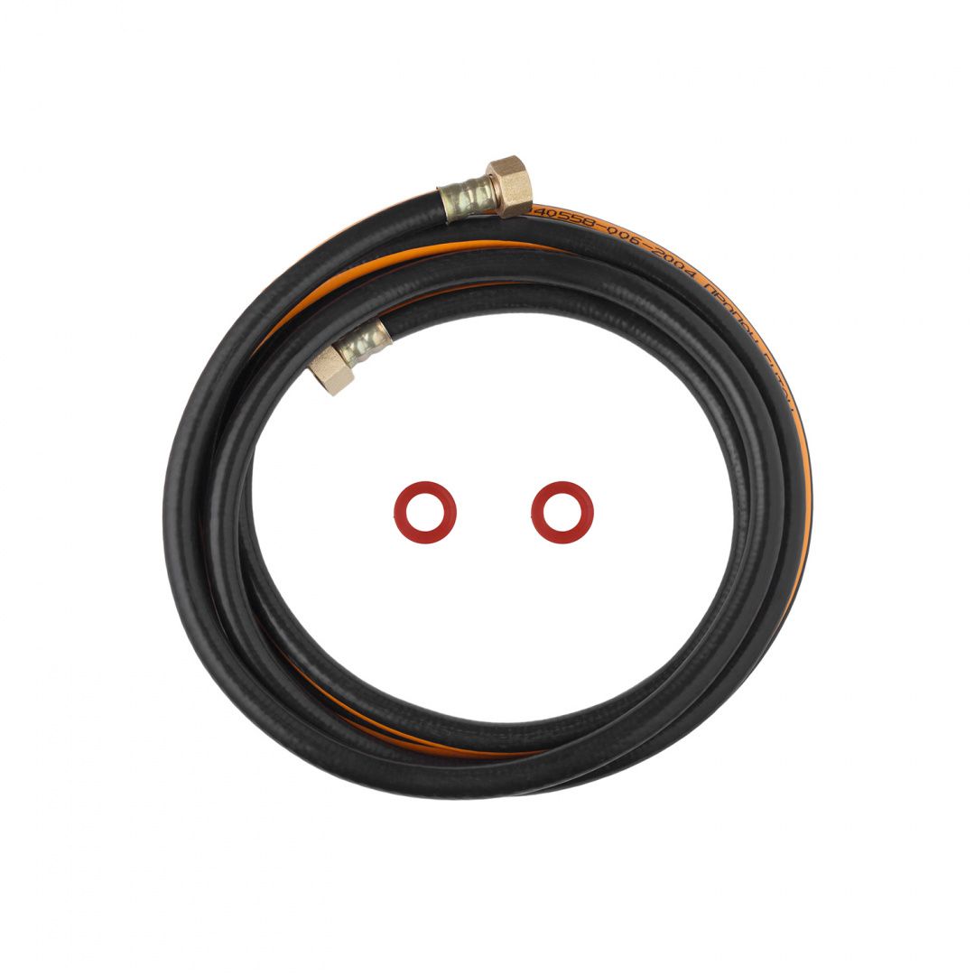 Шланг газовий Nikiforov 1/2" ВВ 250 см з латунними гайками ПВХ чорний