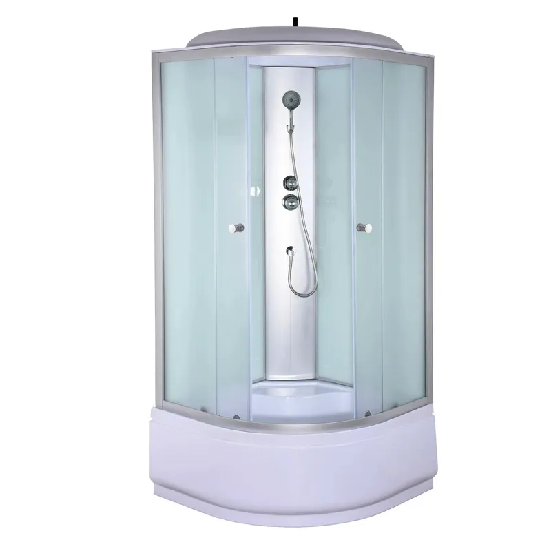 Бокс душовий без гідромасажу з високим піддоном MIXXUS STRONG SB01-90x90x215-FB SATIN матове скло 4мм (MI6884)