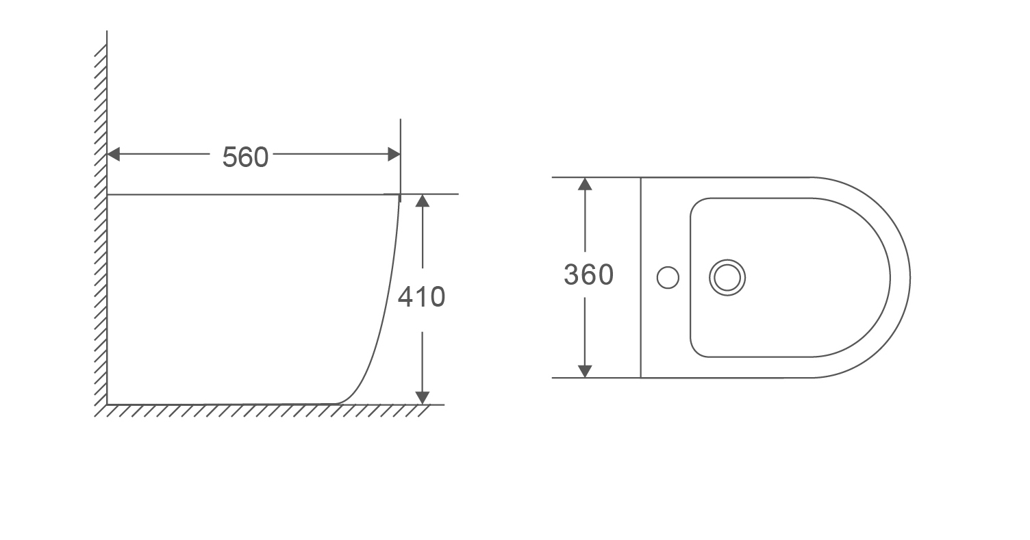 Біде підлогове MIXXUS PREMIUM ELLIPSE-0601 560х360х410mm (MP6594)