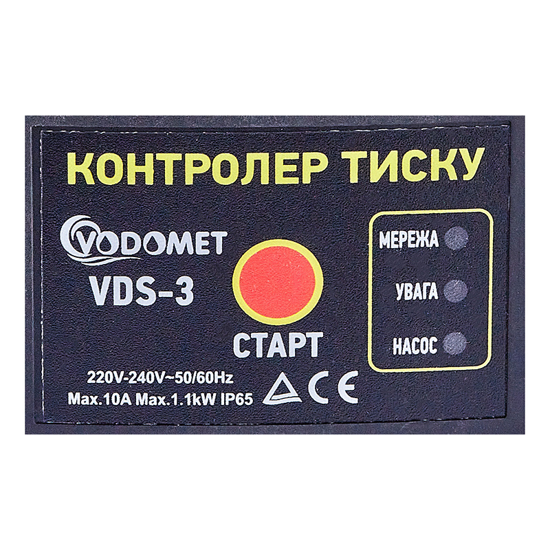 Контролер тиску Vodomet VDS-3 електронний для насоса до 1,1кВт, кутовий 1", з кабелем (VO4201)