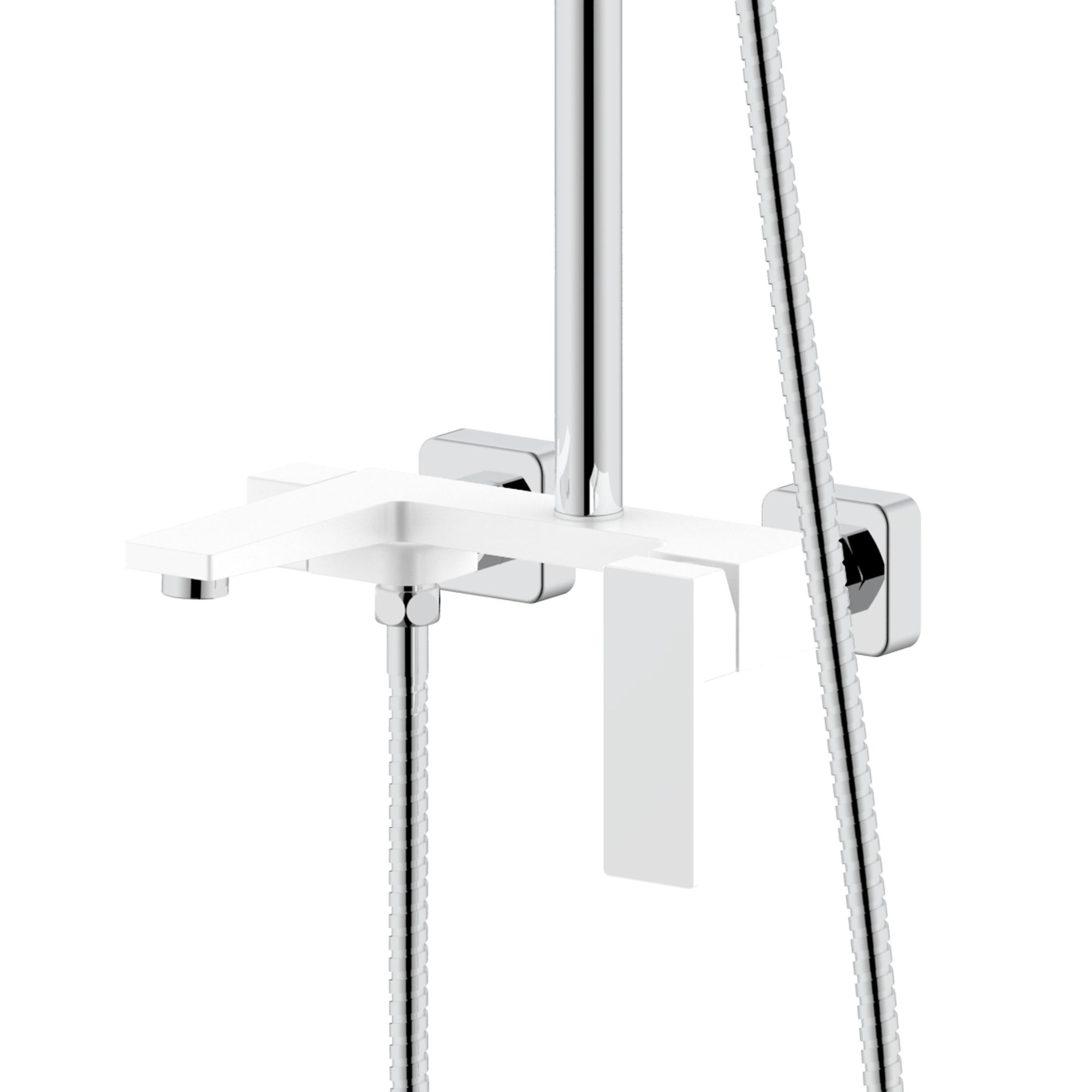 Душова система універсальна Qtap Gemini на три споживача (з виливом) QTGEM111CRW45687 Chrome/White