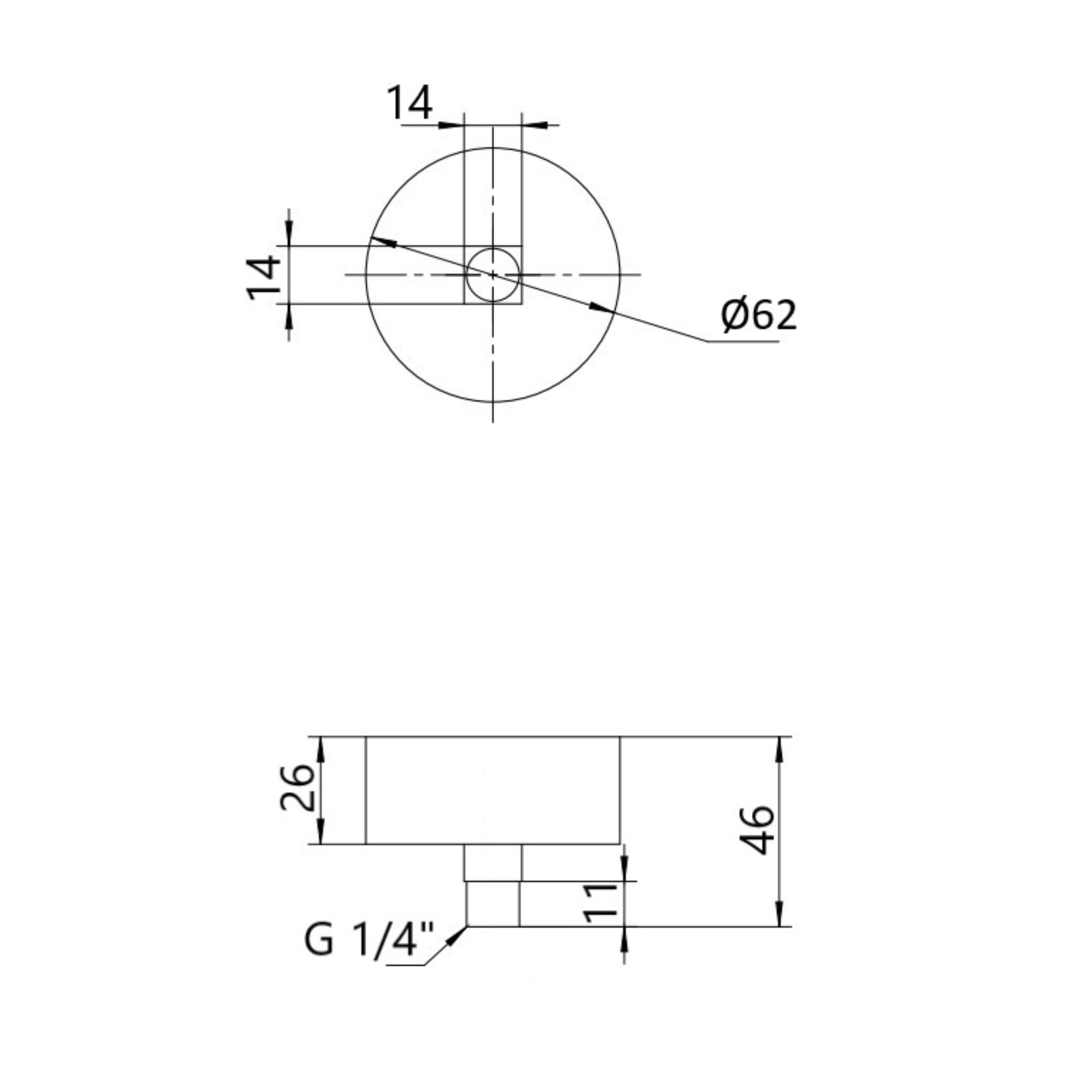 Манометр гліцериновий Thermo Alliance Forte d63 мм, 1/4"З із нижнім підключенням (латунь) 0-16 бар TAF170G16B