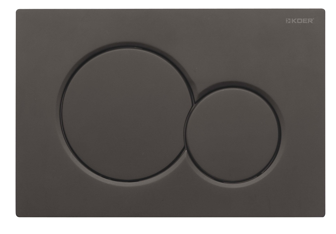 Панель змиву KOER KT-0601-05 240x160x10mm пластикова, кнопка кругла (колір чорний матовий) (KR5176)