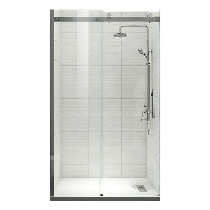 Двері у нішу розсувні KOER SR SD01-120x200-TR-07 прозоре скло EASY CLEAN 8мм графіт (KR5378)