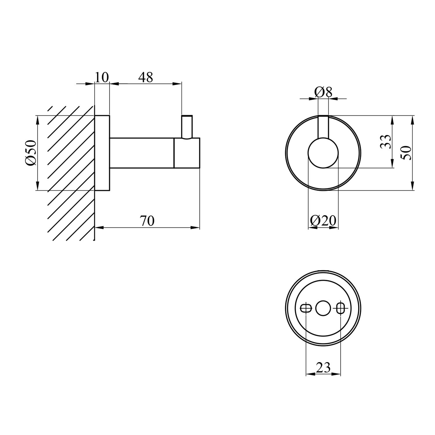 Гачок для ванної кімнати Kroner KRP Edelstahl Klassisch - ESG3705-1