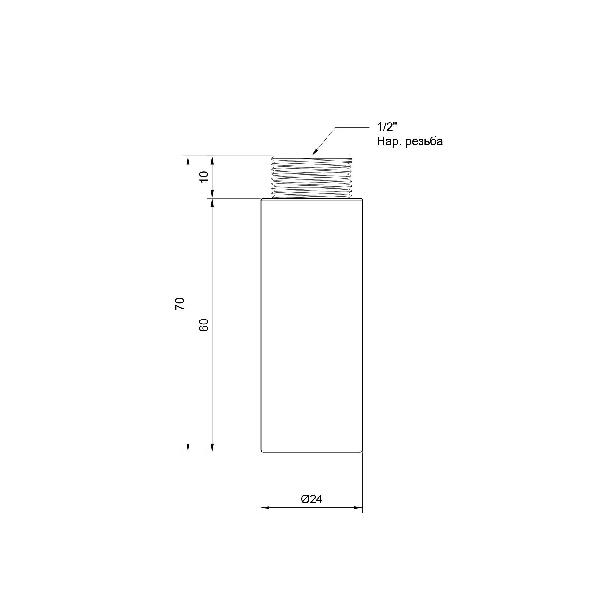 Подовжувач Thermo Alliance Standart 60х1/2" хром SD1301560