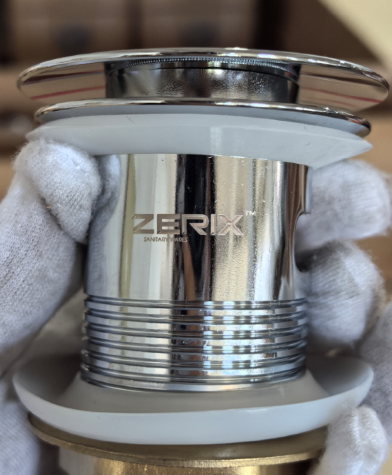 Донний клапан для раковини з переливом ZERIX BV-09 автоматичний (Click-Clack) (Колір хром) 1 1/4'' (MY0414)