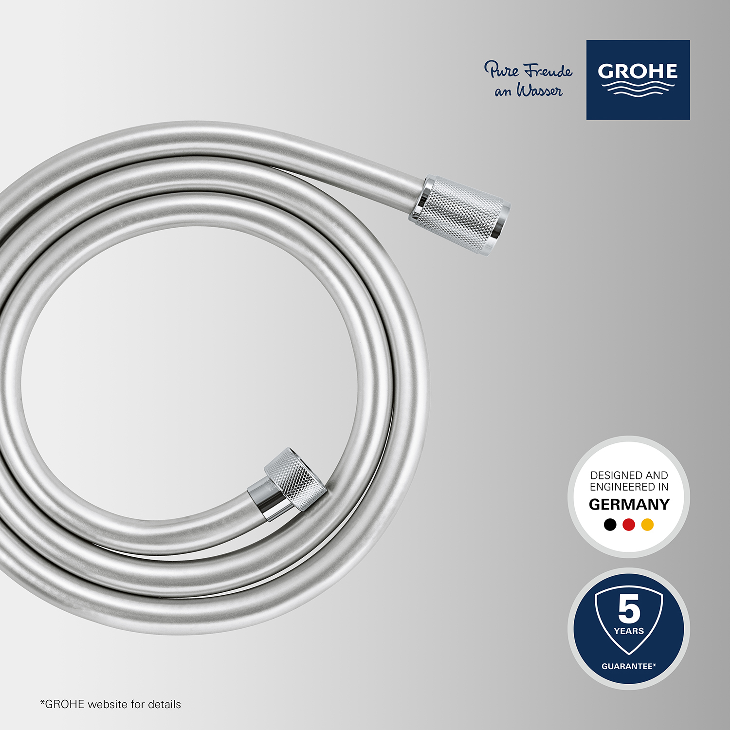 Шланг для душу Grohe VitalioFlex Silver TwistStop 1500 мм 27505001