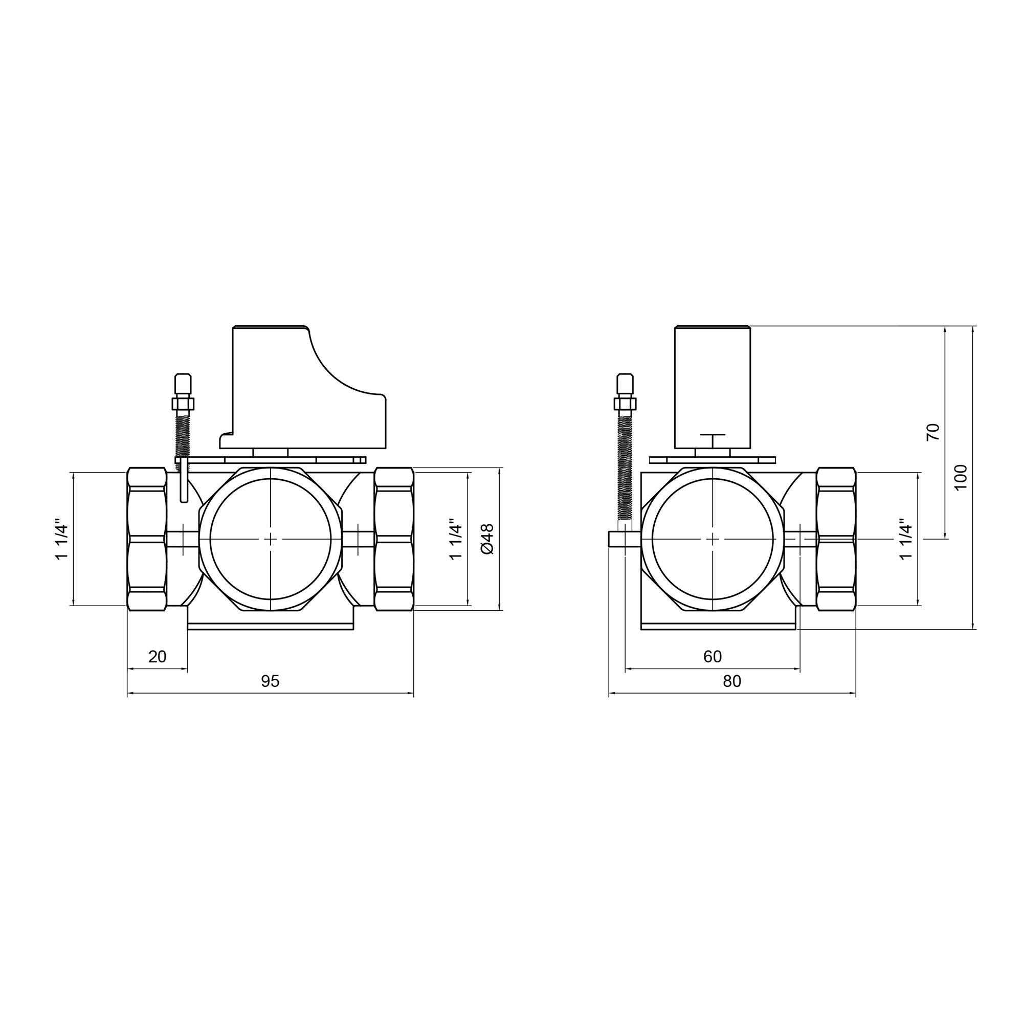 Клапан триходовий Thermo Alliance Standart 1" 1/4 ВР ручний SF363W32
