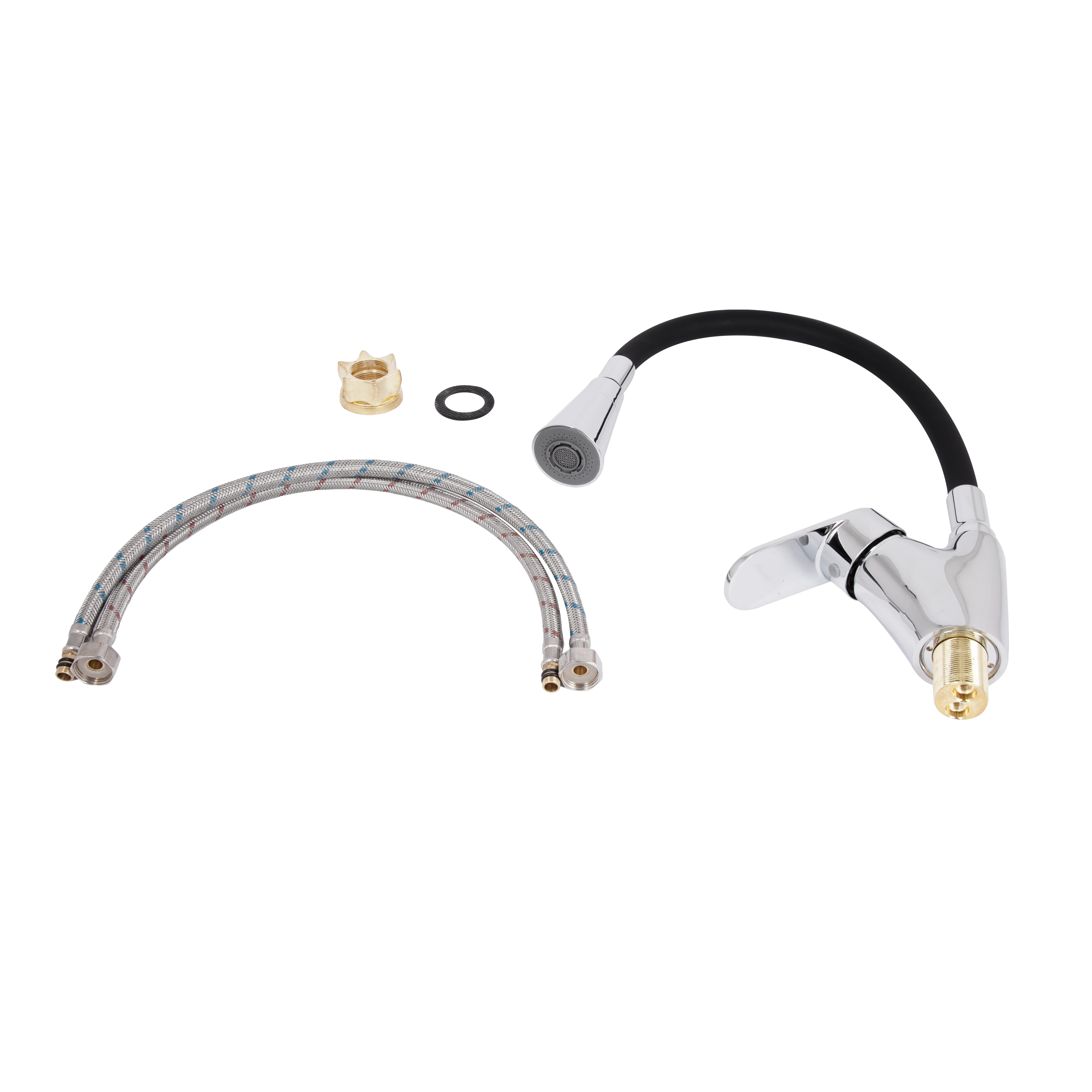 Змішувач для кухні Lidz Tani 007F3 з гнучким виливом (k40) LDTAN007F3BCR37649 Chrome/Black