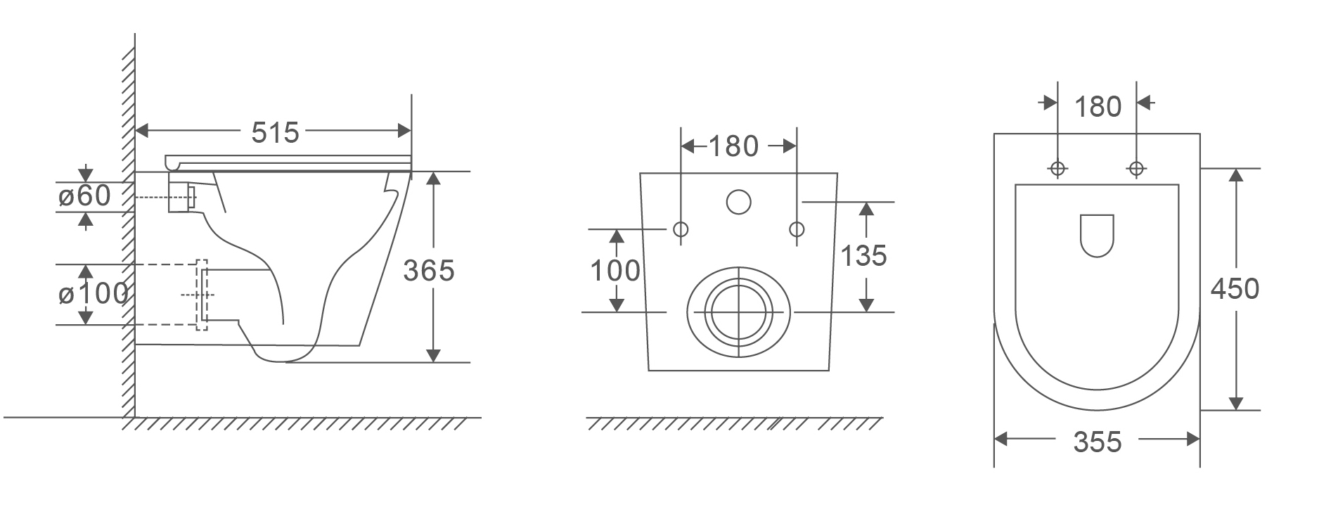 Унітаз підвісний MIXXUS PREMIUM BEVEL-0301-T3 515х355х365mm система змиву TORNADO 3.0 (MP6472)