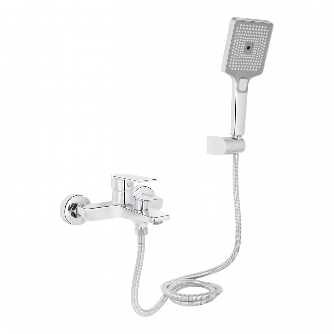 Змішувач для ванни Qtap Aries (з душовим гарнітуром) QTARI259CRM45559 Chrome