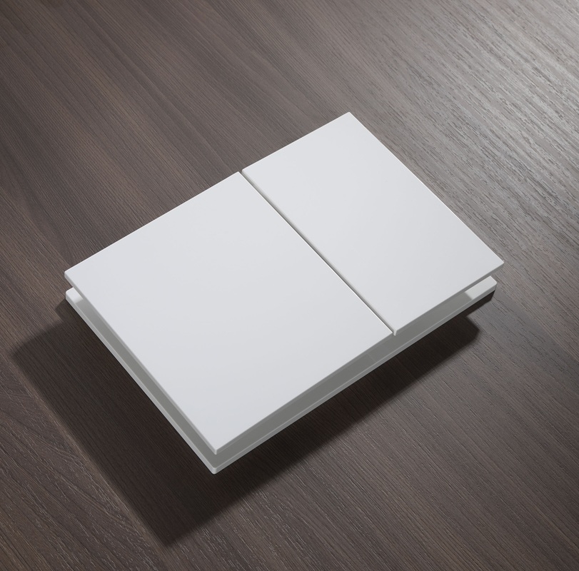 Панель змиву KOER KT-0610-03 240x160x32mm пластикова, кнопка квадратна (колір білий) (KR6134)