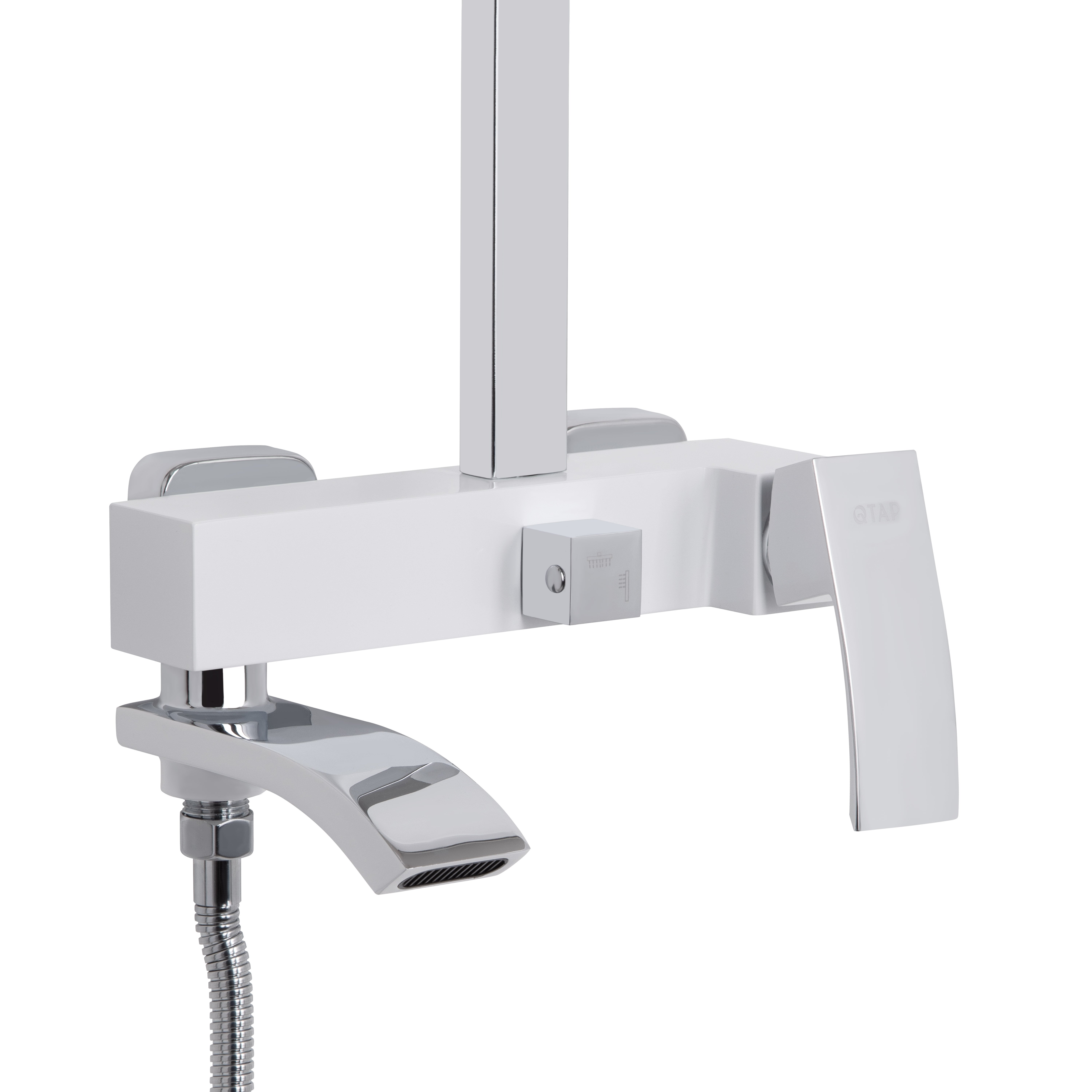 Душова система універсальна Qtap Swan Cascada на три споживачі (з виливом) QTSWA111CRW45570 Chrome/White