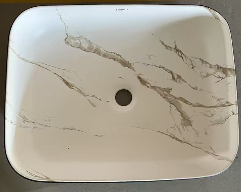 Раковина накладна MIXXUS PREMIUM DIVERSE-0110 MARBLE-BLACK 500х390х130mm (MP6517)