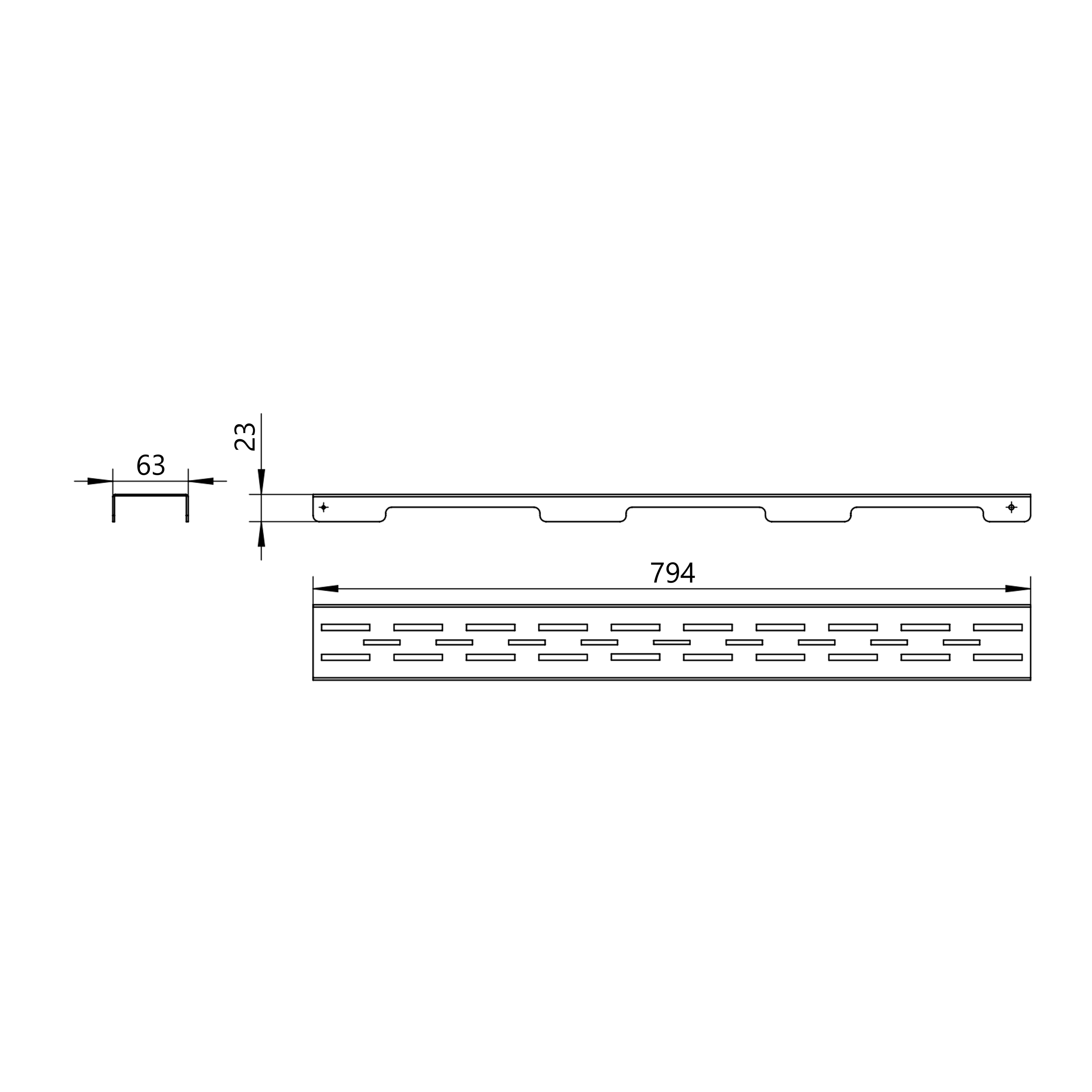 Решітка для лінійного трапу Qtap Grate FD800 (BLA)