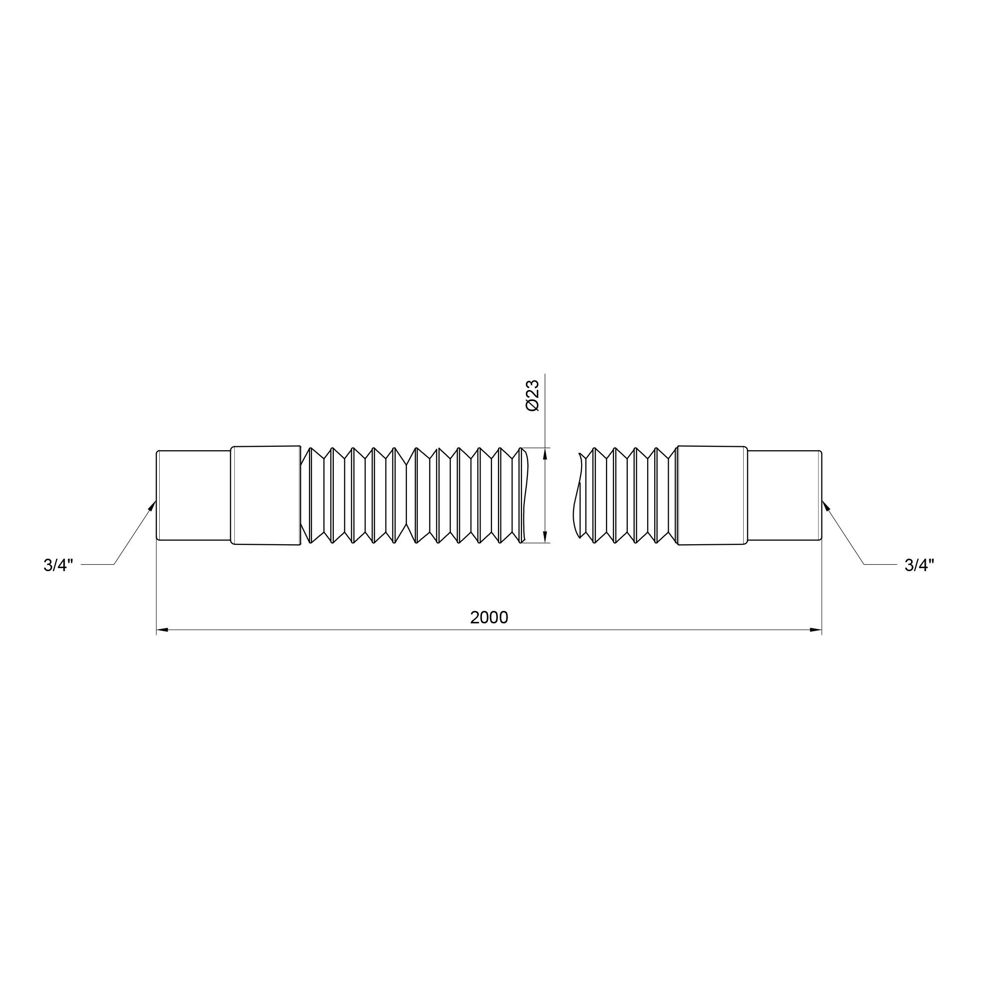 Шланг злив Thermo Alliance Standart для пральної машини 200 см SD096W200