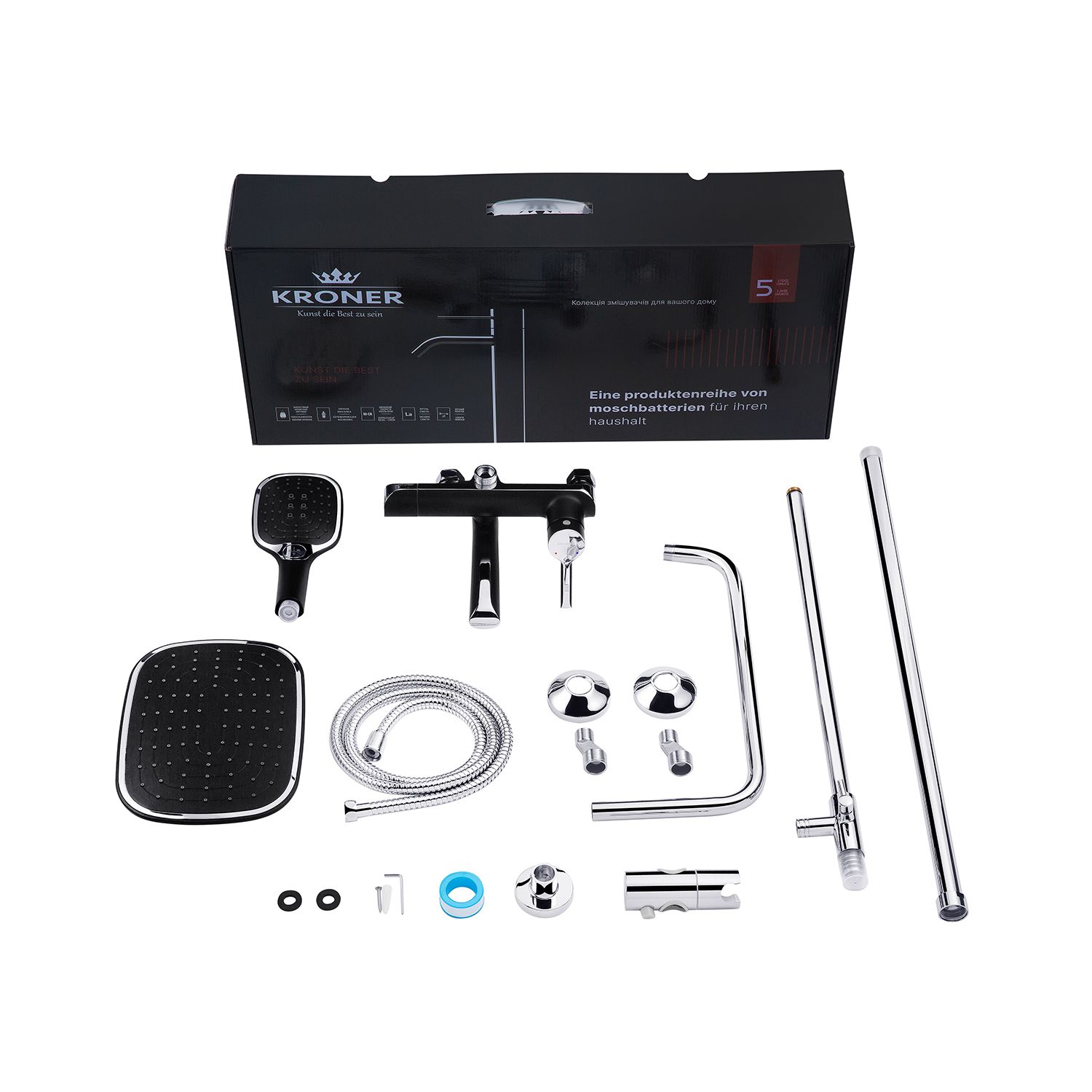 Набор 2 в 1 душова система Kroner Essen-SCH063 + змішувач Essen-SCH010
