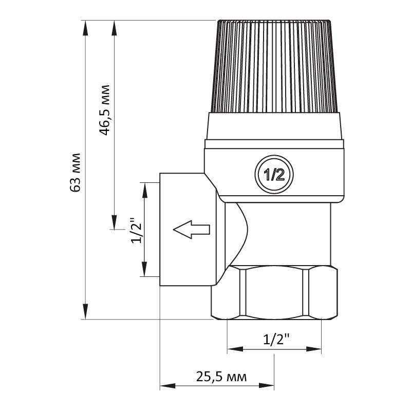 Запобіжний клапан 6BAR Koer KR.1260 (KR2681)
