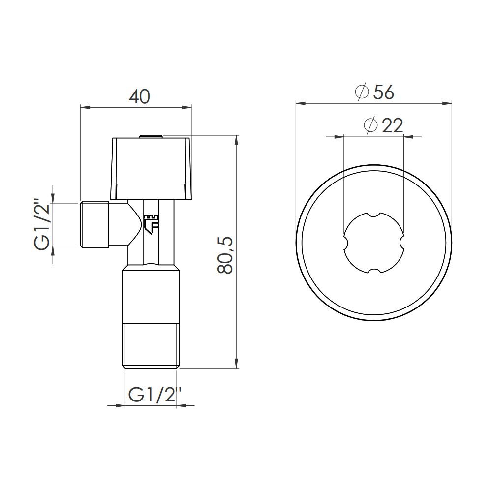 Кран приладовий кульовий Арко Thermo Alliance Standart 1/2"З х 1/2"З SF340W1515