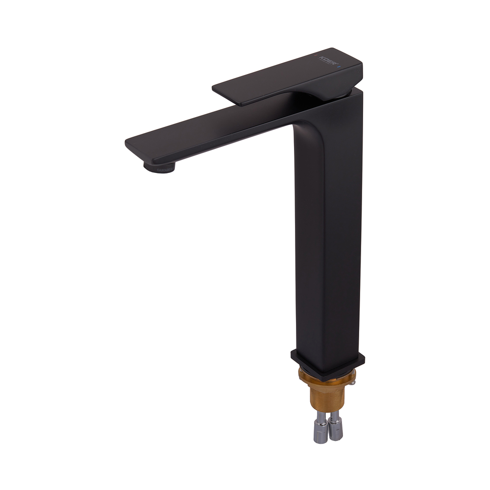 Змішувач для умивальника високий KOER KB-11010-05 (Колір чорний) (KR3483)