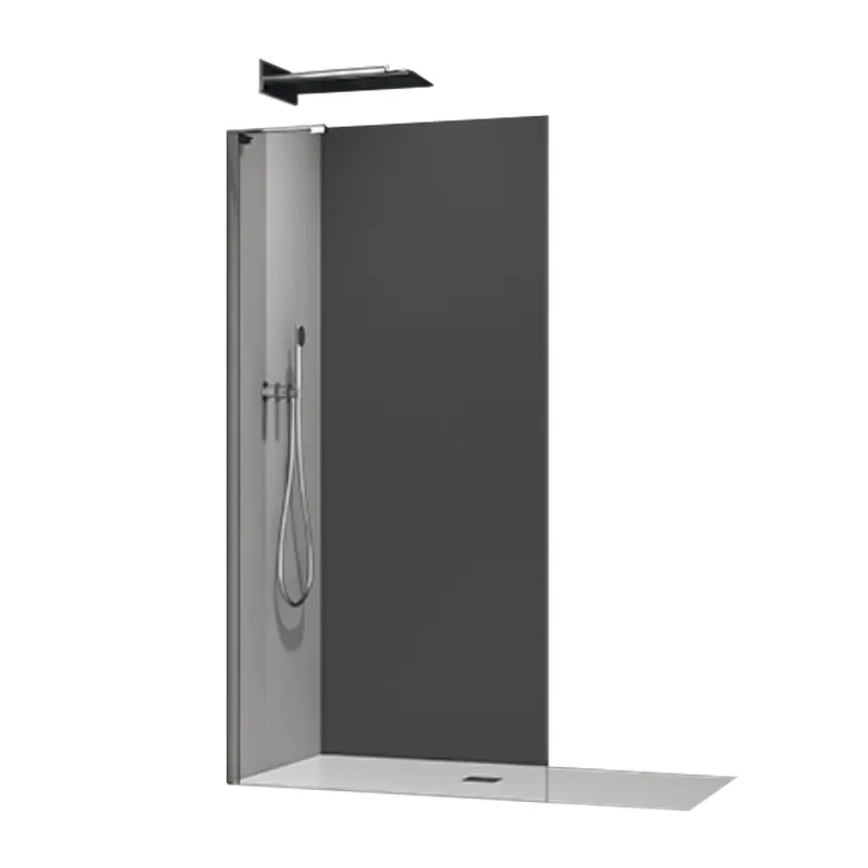 Душова перегородка Walk-In KOER SR SP02-100x200-TR-07 прозоре скло EASY CLEAN 8мм графіт (KR5397)