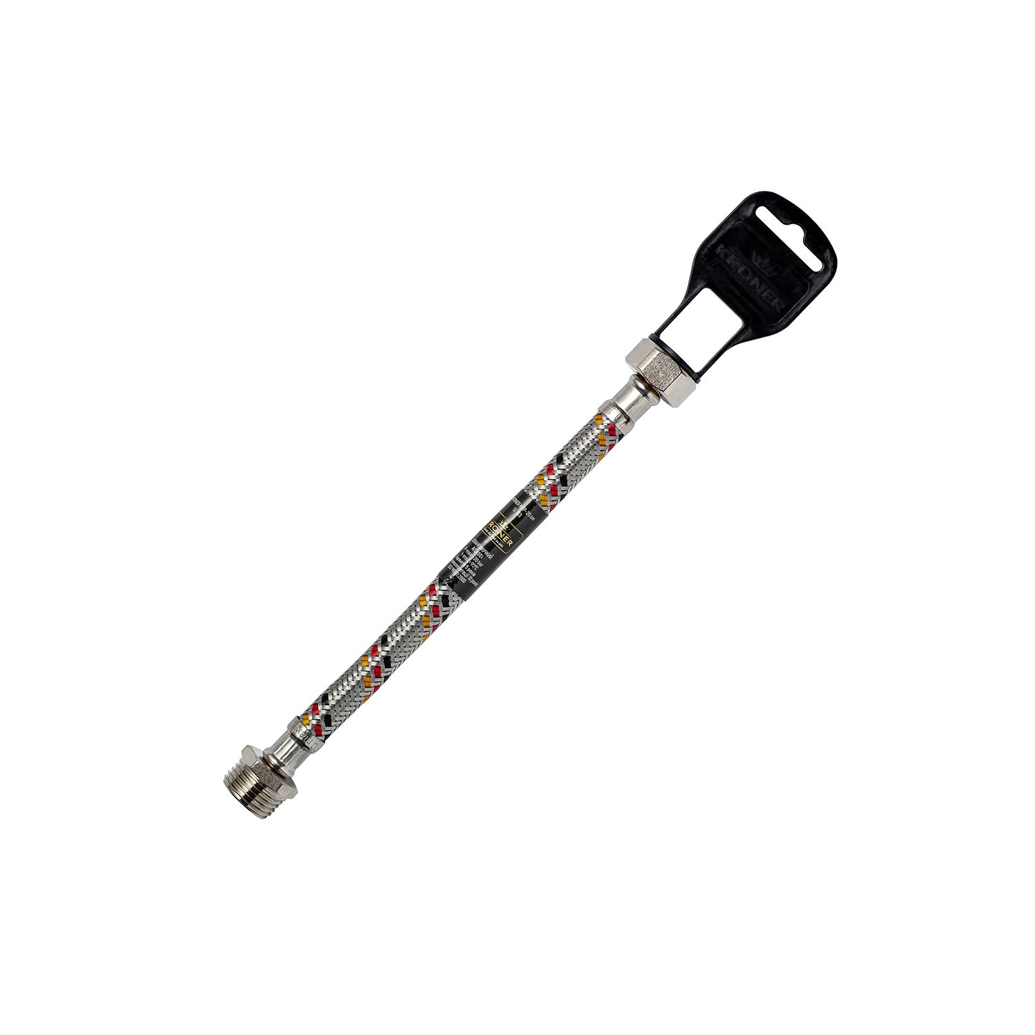 Гнучка підводка для підключення води Kroner KRP 1/2" ВЗ 100 см в обплетенні з нержавіючої сталі