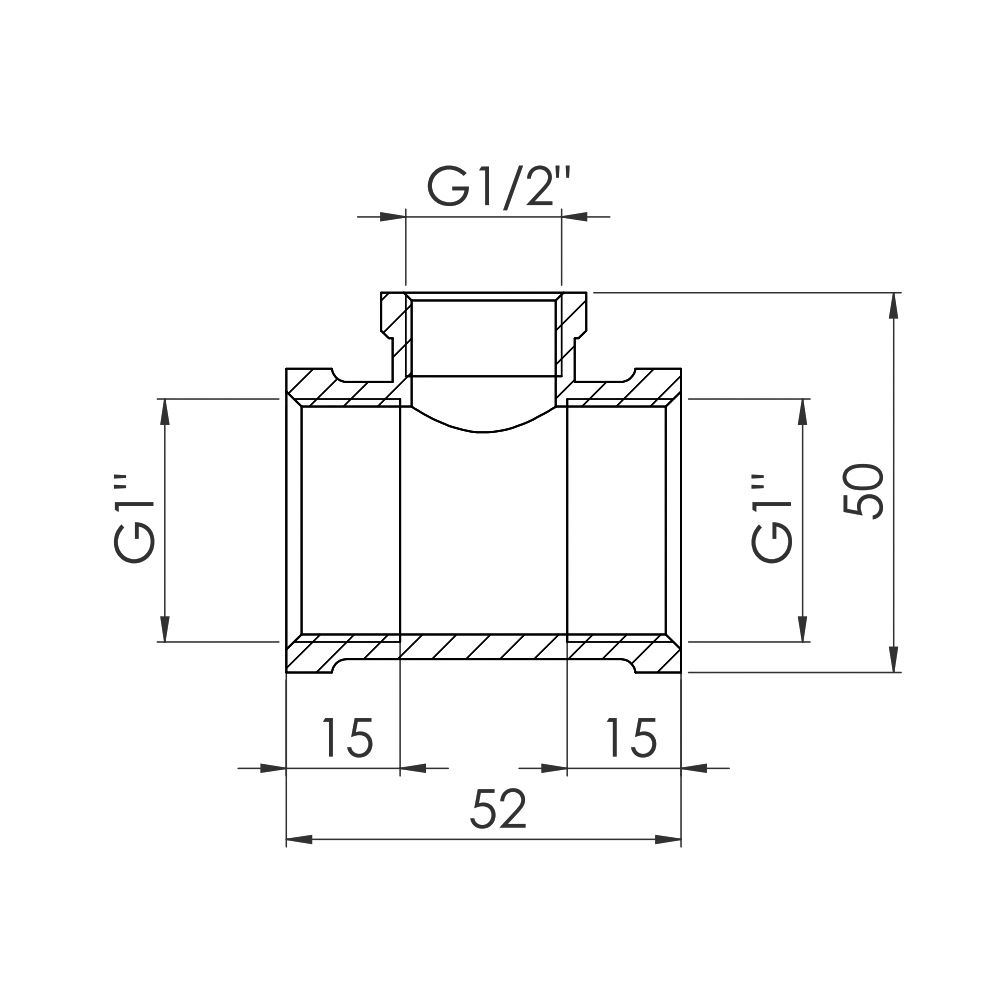 Трійник редукційний SD Forte 1"х1/2"х1" ВВ SF362251525