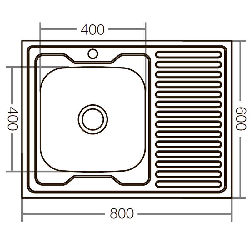 Кухонна мийка накладна Zerix Z8060L-04-160E (Satin) (ZX1618)