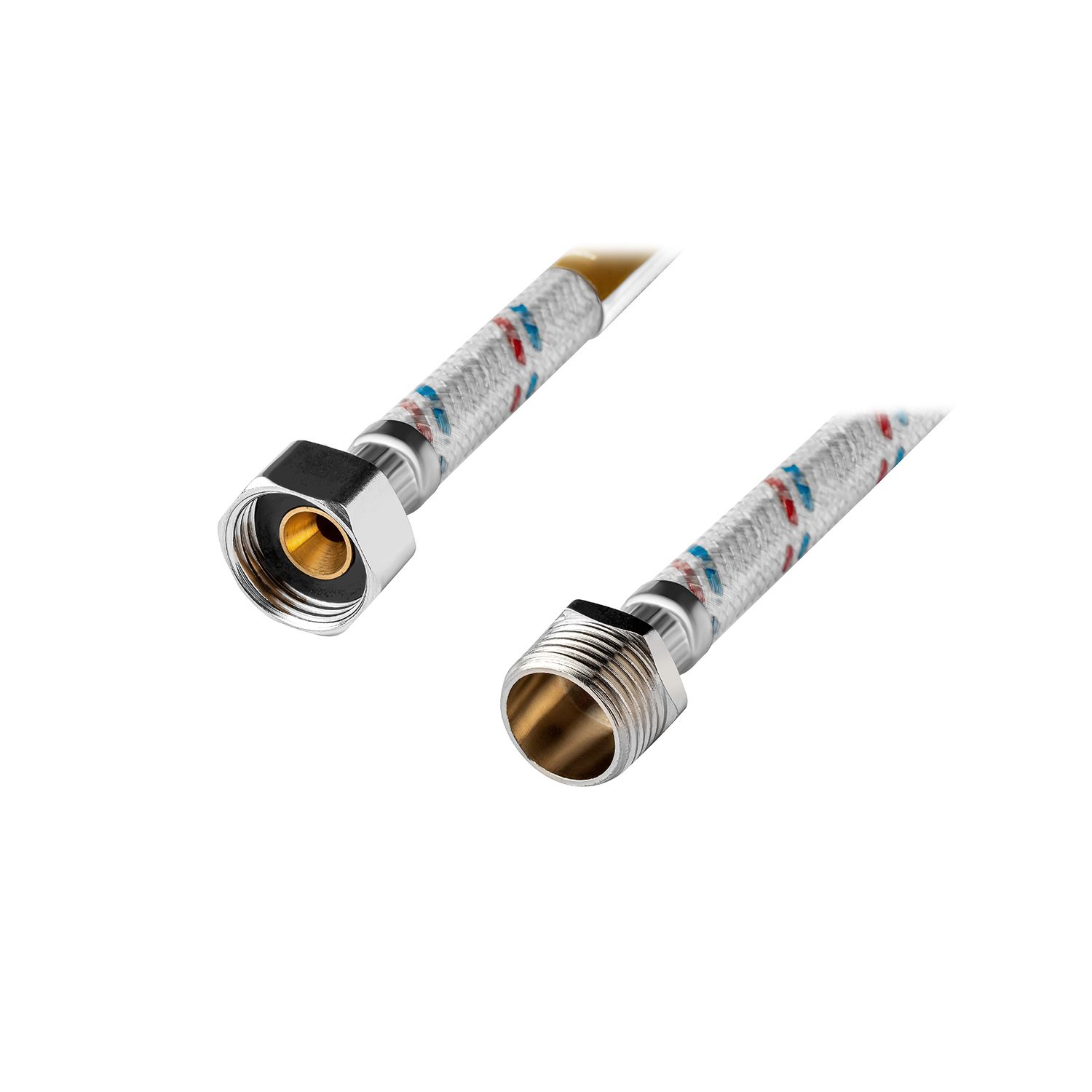 Гнучка підводка для підключення води Kroner KRM 1/2" ВЗ 100 см в нейлоновому обплетенні покритому ПВХ