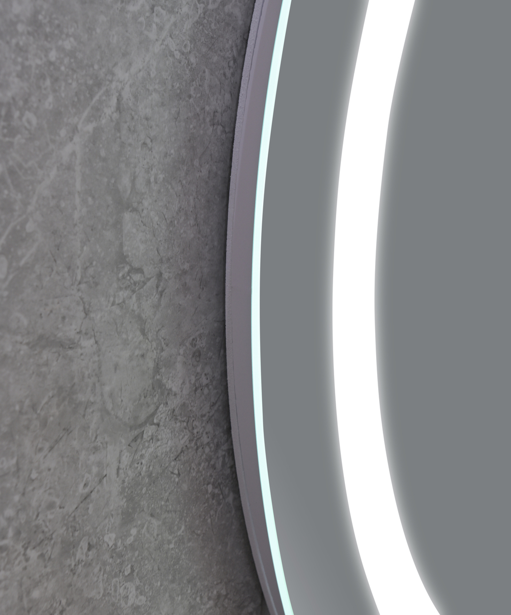 Дзеркало MIXXUS PLAIN MC02-80-CASE з LED Touch, Anti-fog, димером, рег. яскравості, годинником (MI7158)