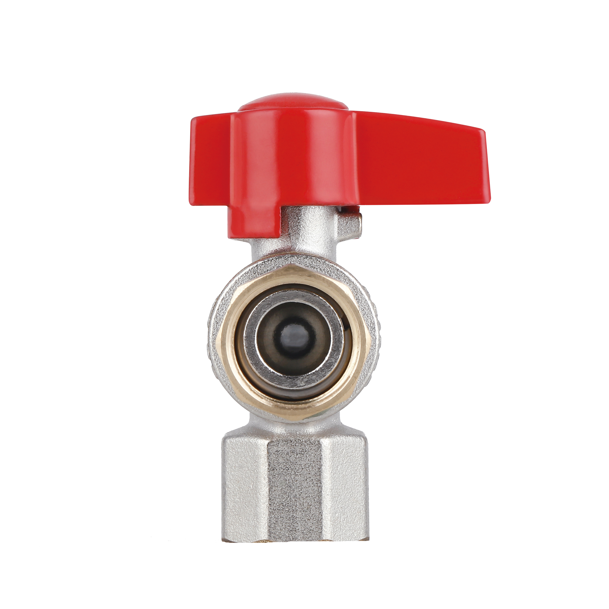 Кран кульовий Thermo Alliance Standart 1/2"ВВ кутовий, PN40, з накидною гайкою TAS223W15