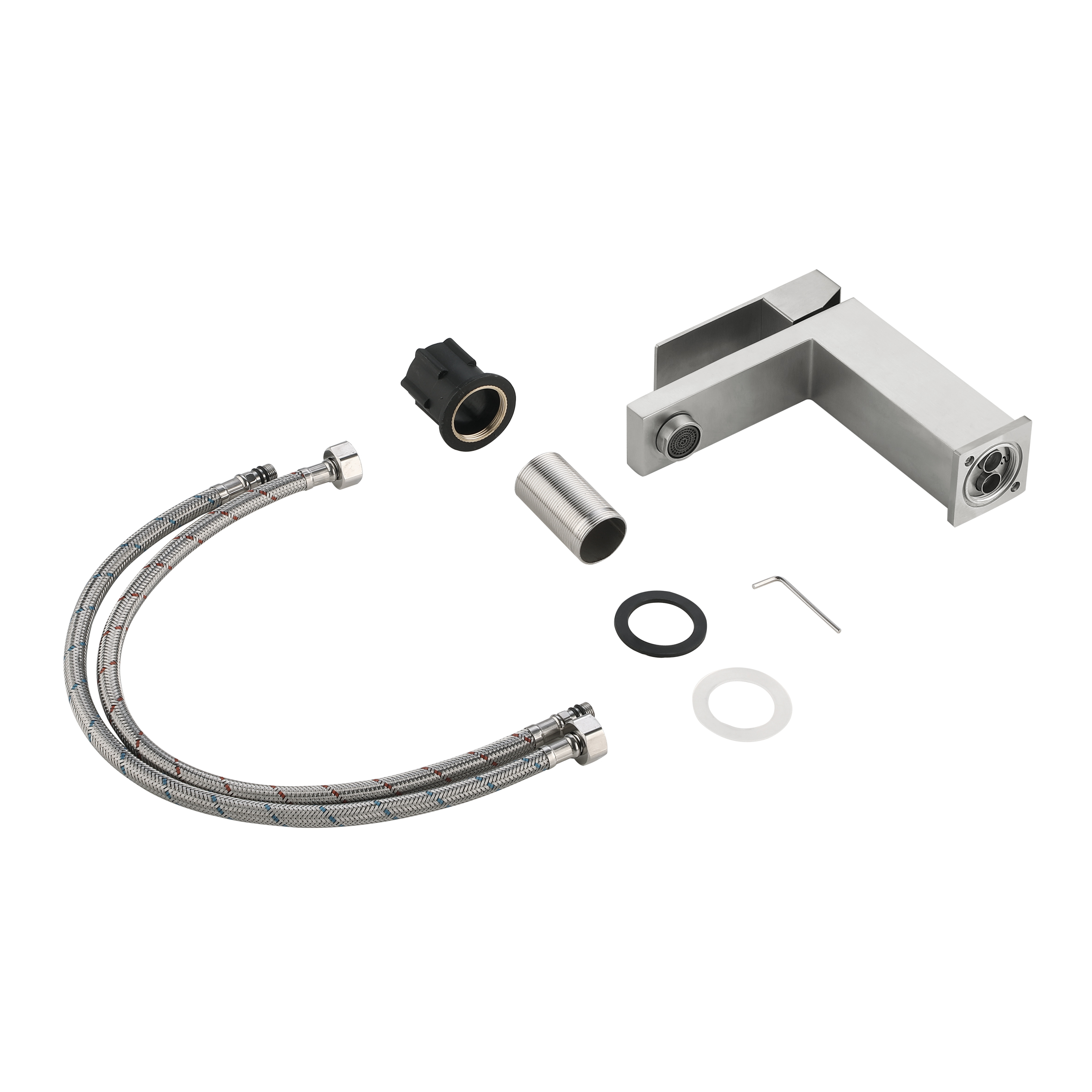 Змішувач для раковини низький Lidz Helix 001F (k35)  LDHEL001FNKS49178 Nickel