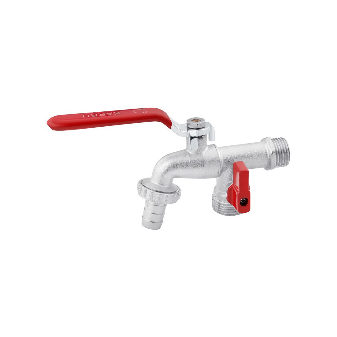 Кран для поливу Karro "Garden" 1/2"x3/4" PN40 на 2 виходи KR-12014 нікельований