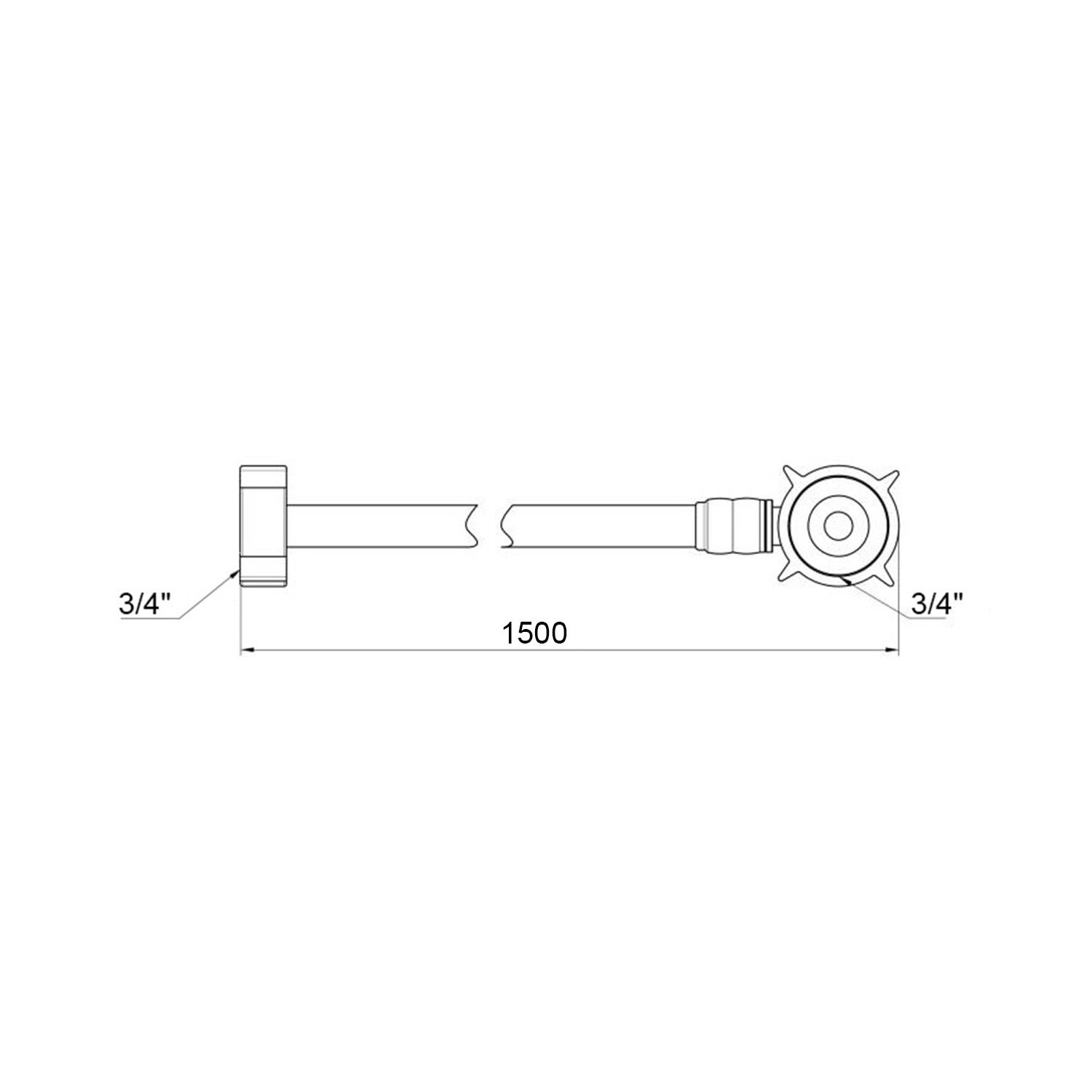 Шланг заливний для пральної машини Kroner KRM 3/4" ВВ 150 см