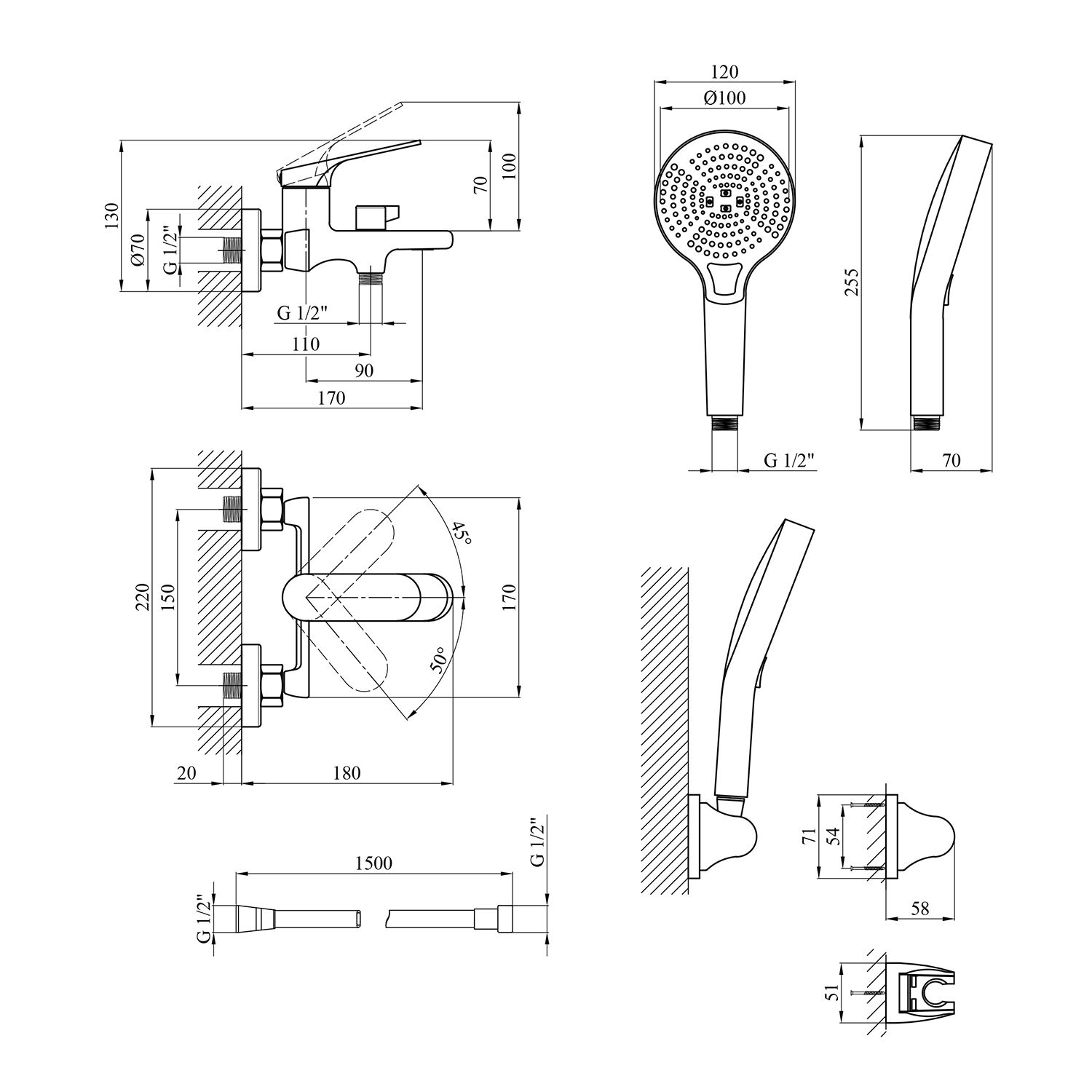 Змішувач для ванни Kroner KRM Linz - GRN060