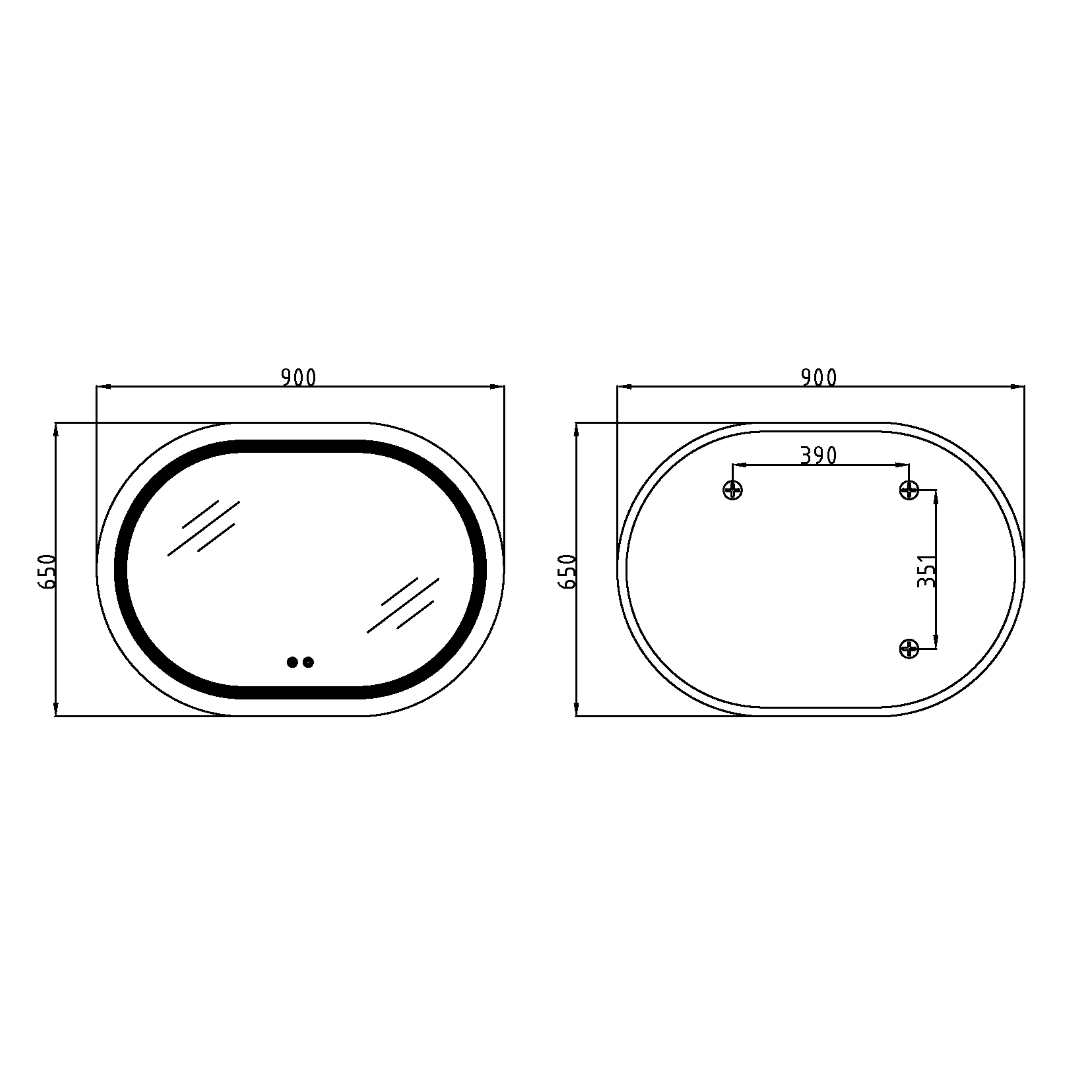 Дзеркало Qtap Gemini 650х900 з LED-підсвічуванням Touch, з антизапотіванням, з димером, рег. темп. кольору (3000-6500K) QT2578R6590