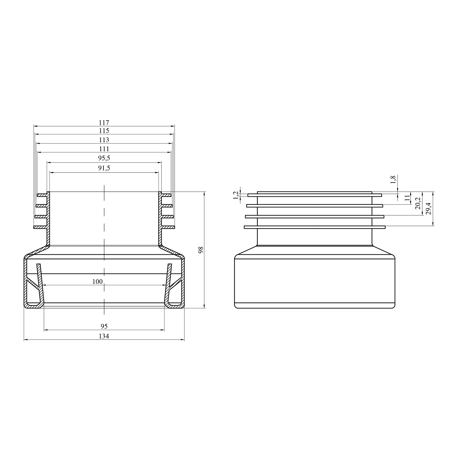 Унітазно-каналізаційний перехід Rozma УКП-Б