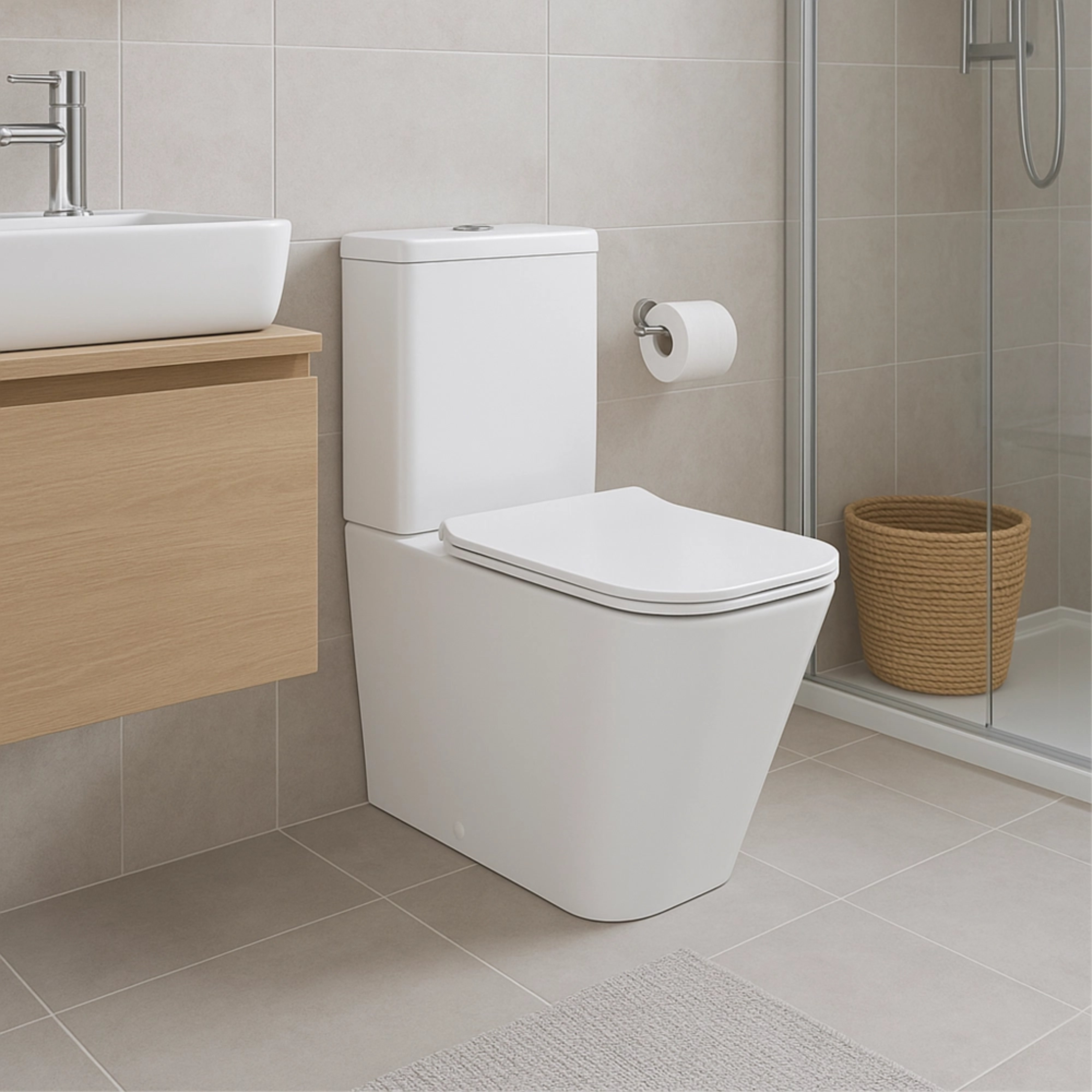 Унітаз підлоговий Qtap Crow Eco безобідковий з сідінням Soft-close QTCRO27W48750