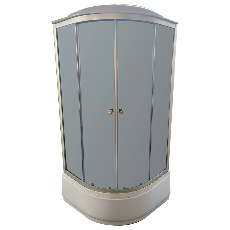 Бокс душовий без гідромасажу з високим піддоном MIXXUS STRONG SB01-90x90x215-FB SATIN матове скло 4мм (MI6884)
