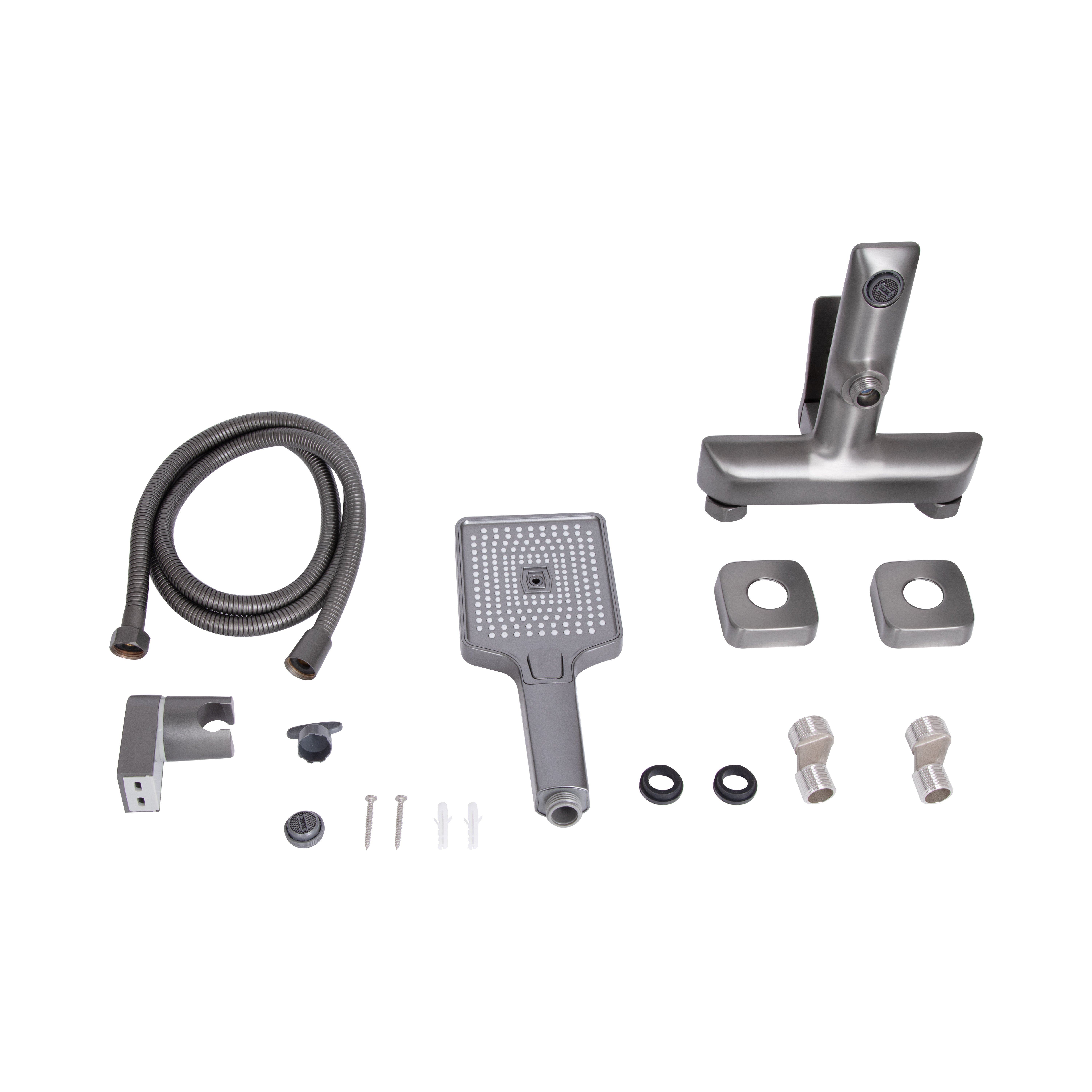 Змішувач для ванни Qtap Presto (з душовим гарнітуром) QTPRE259GRP45584 Gunmetal Black
