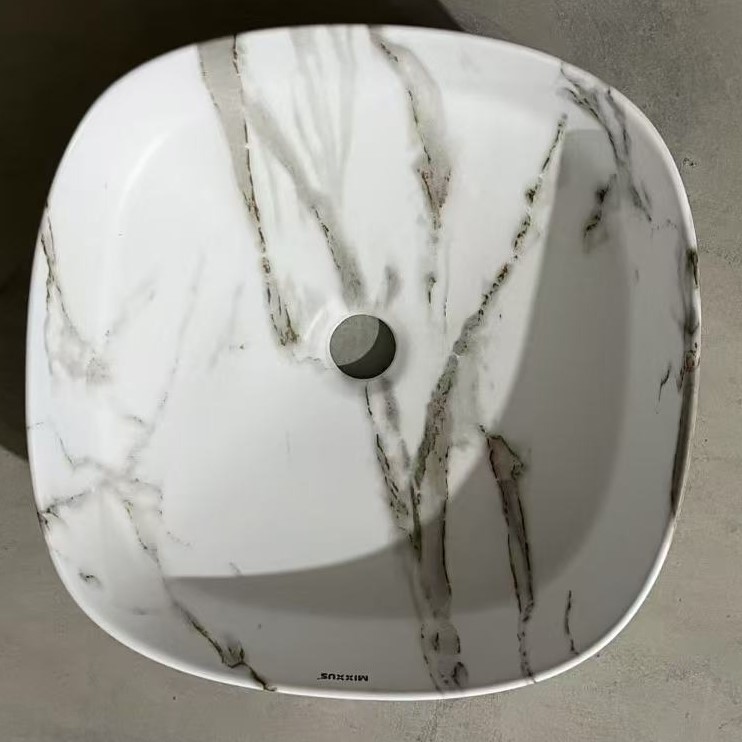 Раковина накладна MIXXUS PREMIUM DIVERSE-0104 MARBLE 370х370х135mm (MP6537)