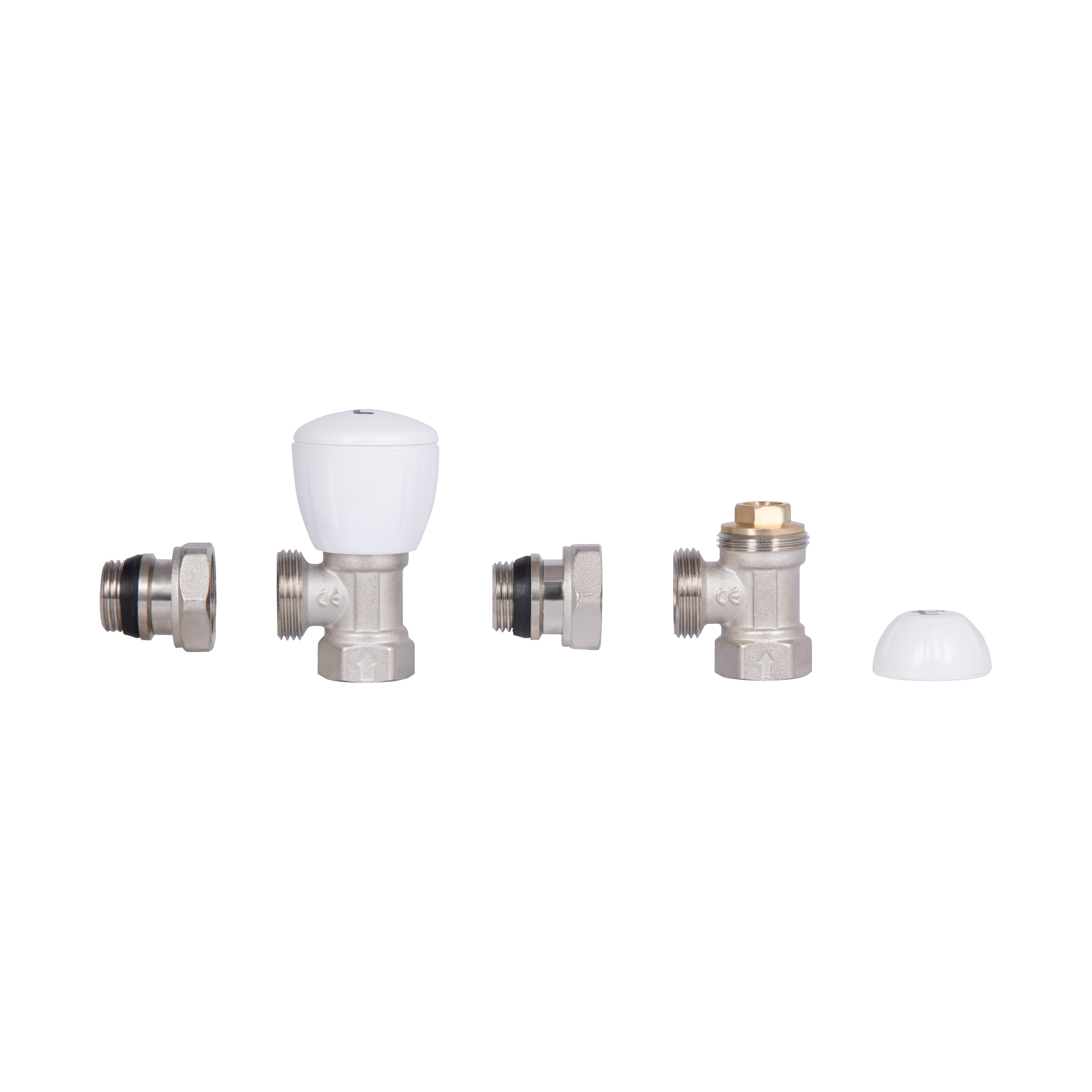 Комплект радіаторних кранів Thermo Alliance Standart 1/2" ВН кутовий TAS232W15