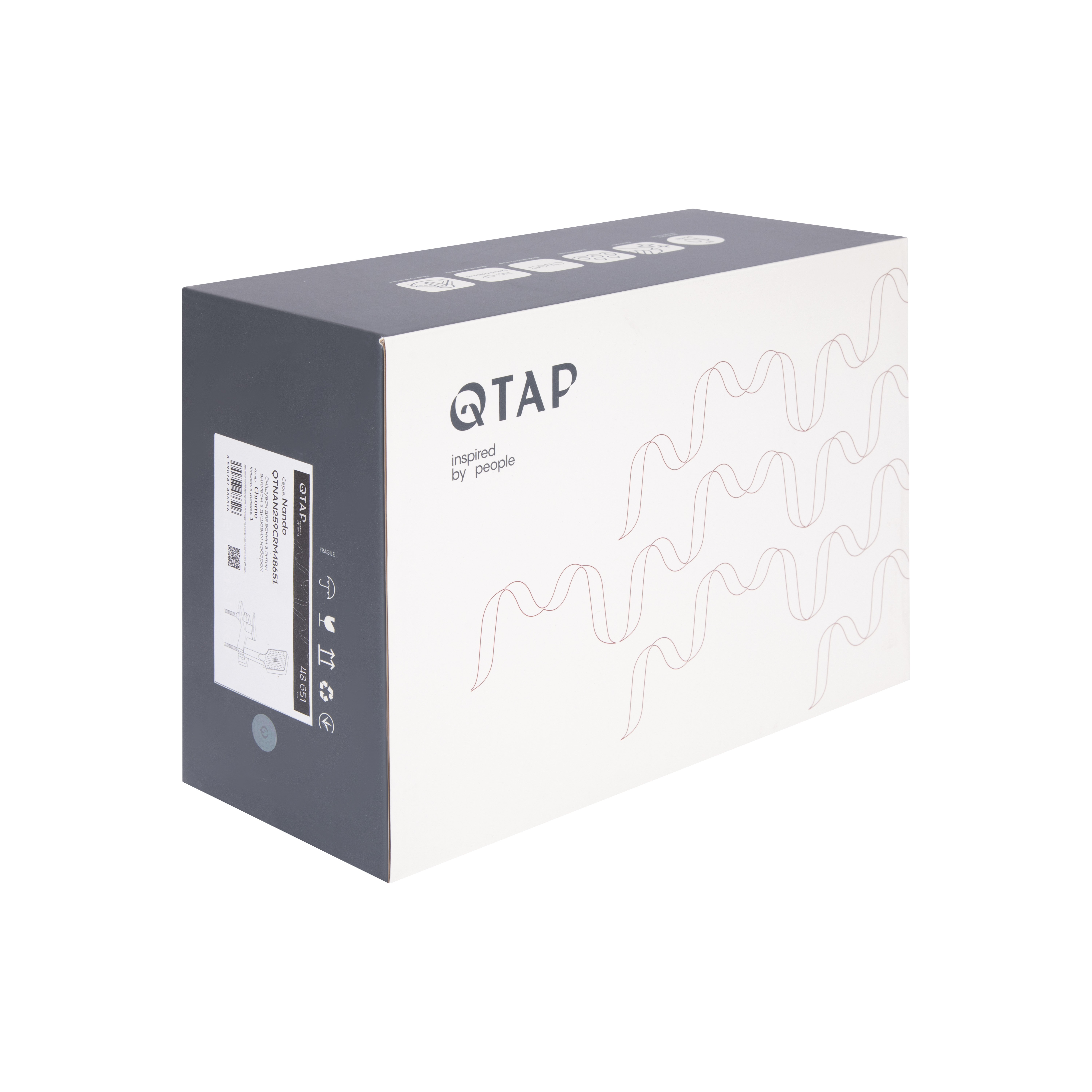 Змішувач для ванни Qtap Nando з душовим гарнітуром QTNAN259CRM48651 Chrome