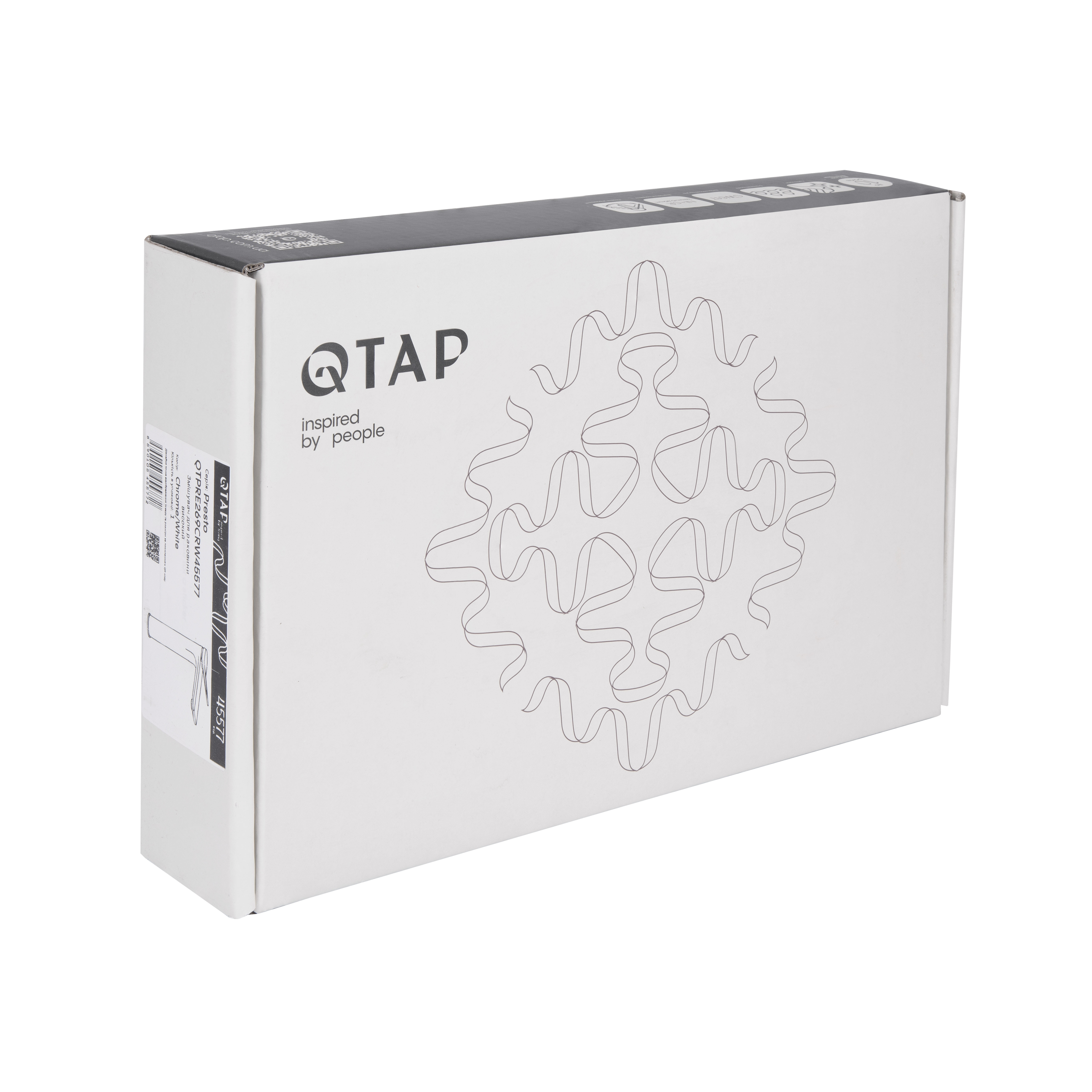 Змішувач для раковини Qtap Presto високий QTPRE269CRW45577 Chrome/White
