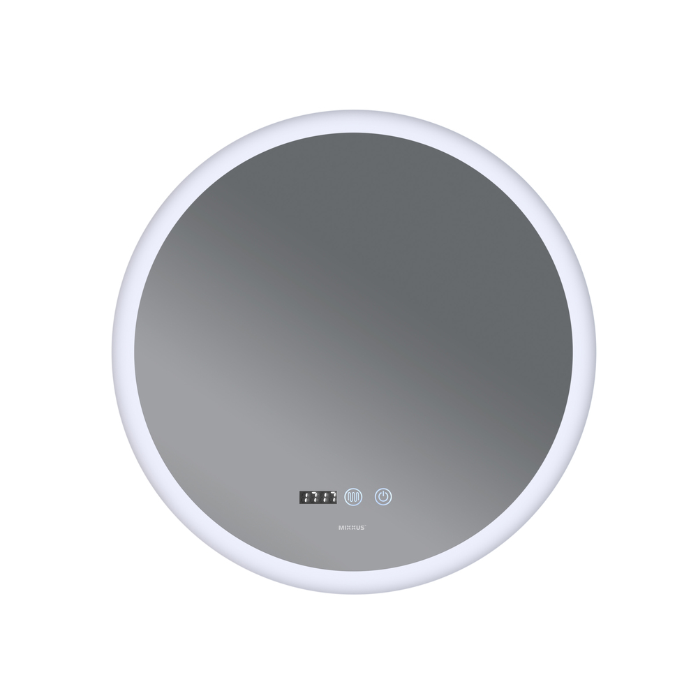 Дзеркало MIXXUS PLAIN MC10-60 з LED Touch, Anti-fog, димером, рег. яскравості, годинником (MI6013)