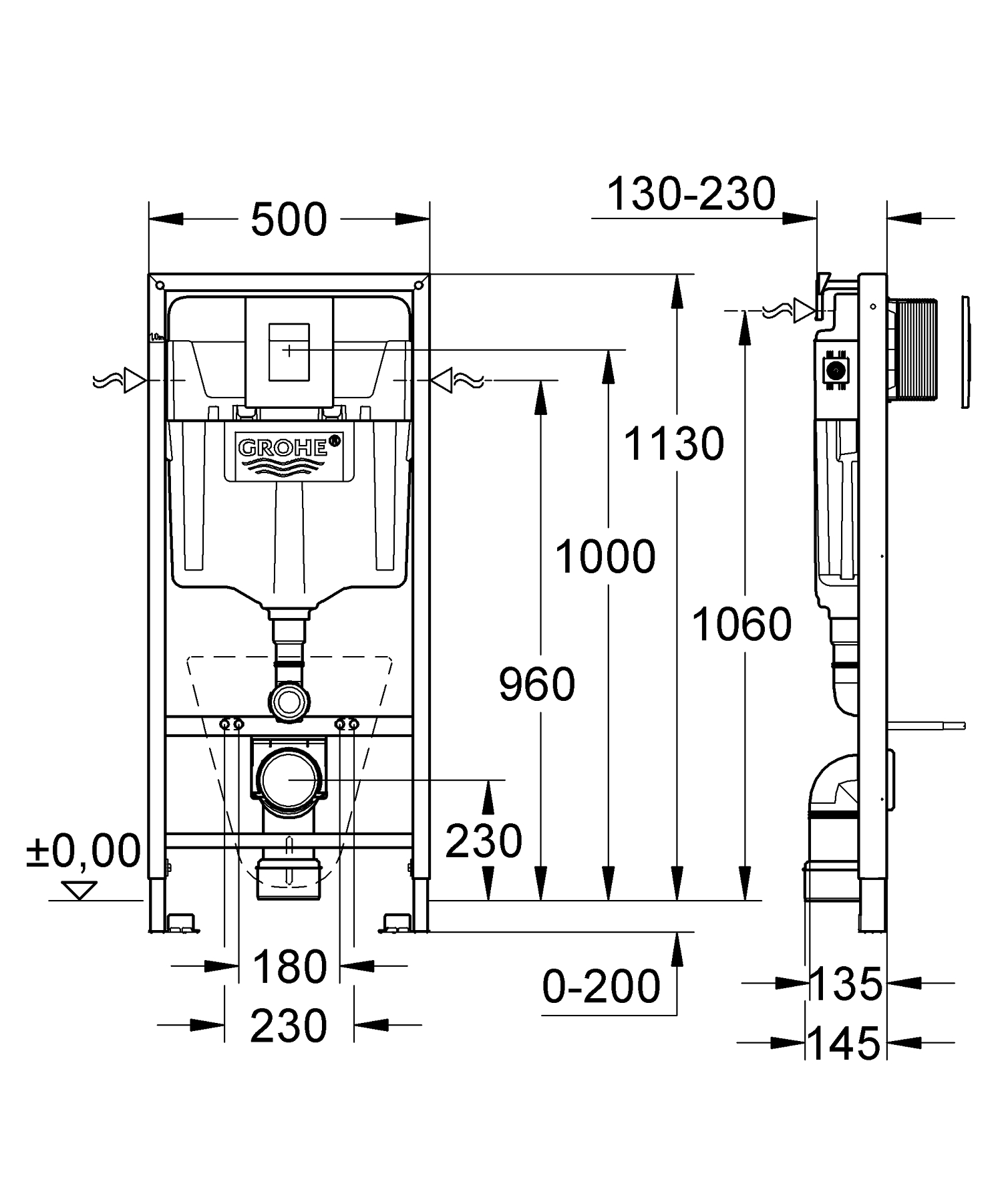 Інсталяційний комплект 5в1 для підвісного унітазу Grohe Fresh Rapid SL (38827000)