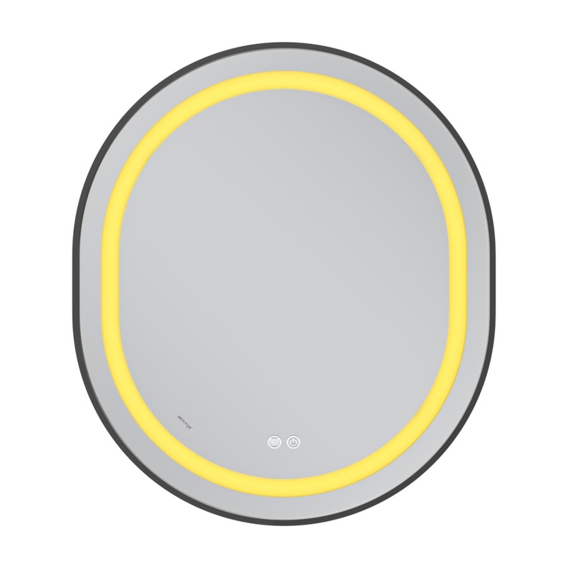 Дзеркало MIXXUS PREMIUM ELLIPSE MV05-80x70-REVERSE BLACK з LED Touch, Anti-fog, димером (3-6,5kK) (MP6646)