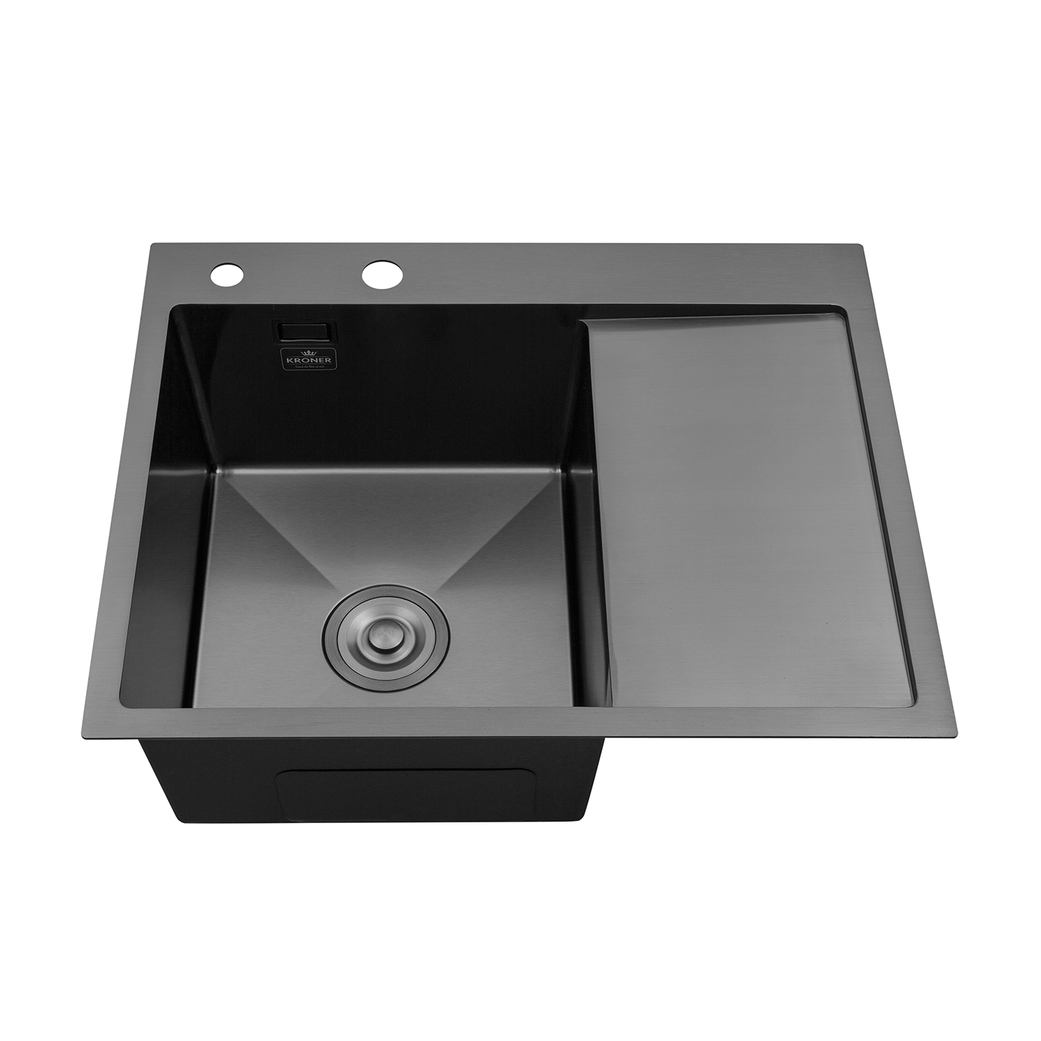 Кухонна мийка Kroner KRP Schwarze - 6350LHM PVD (3.0/1.0 мм)