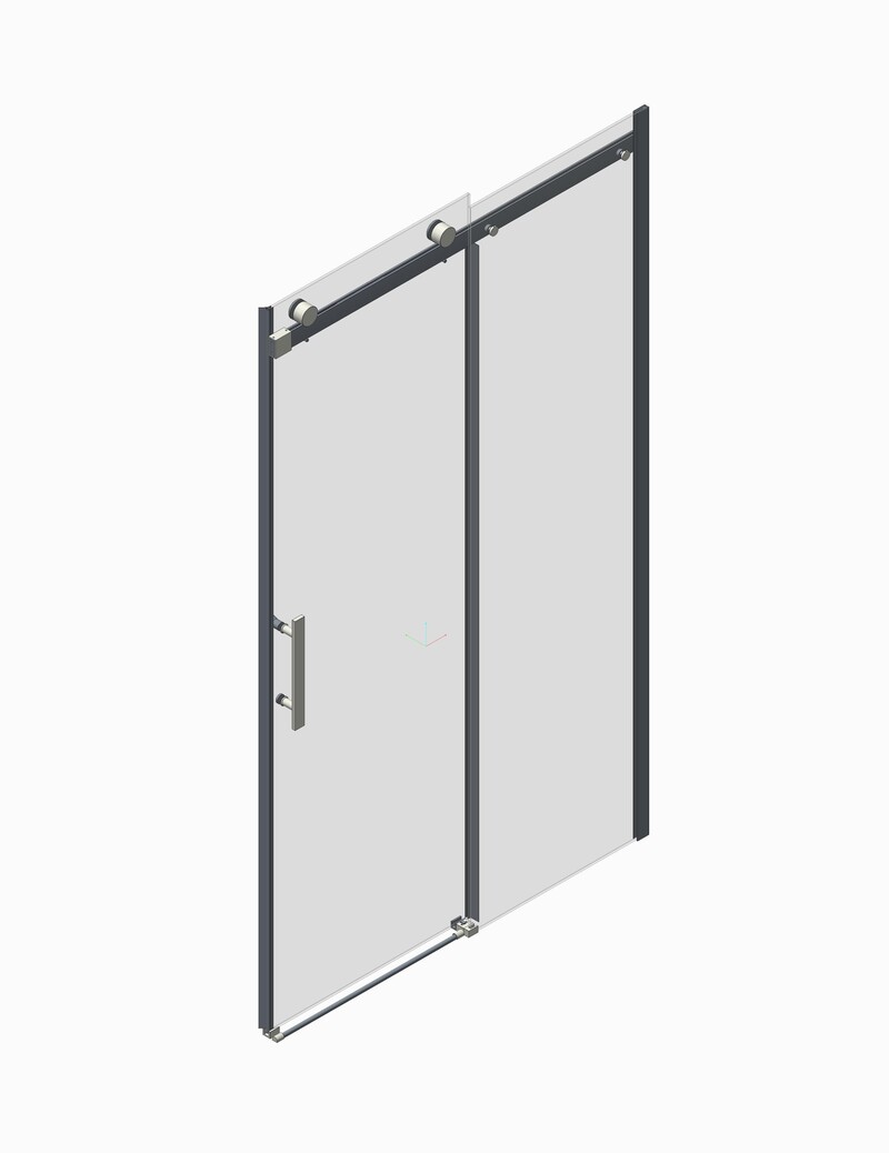 Двері у нішу розсувні KOER SR SD01-120x200-TR-07 прозоре скло EASY CLEAN 8мм графіт (KR5378)
